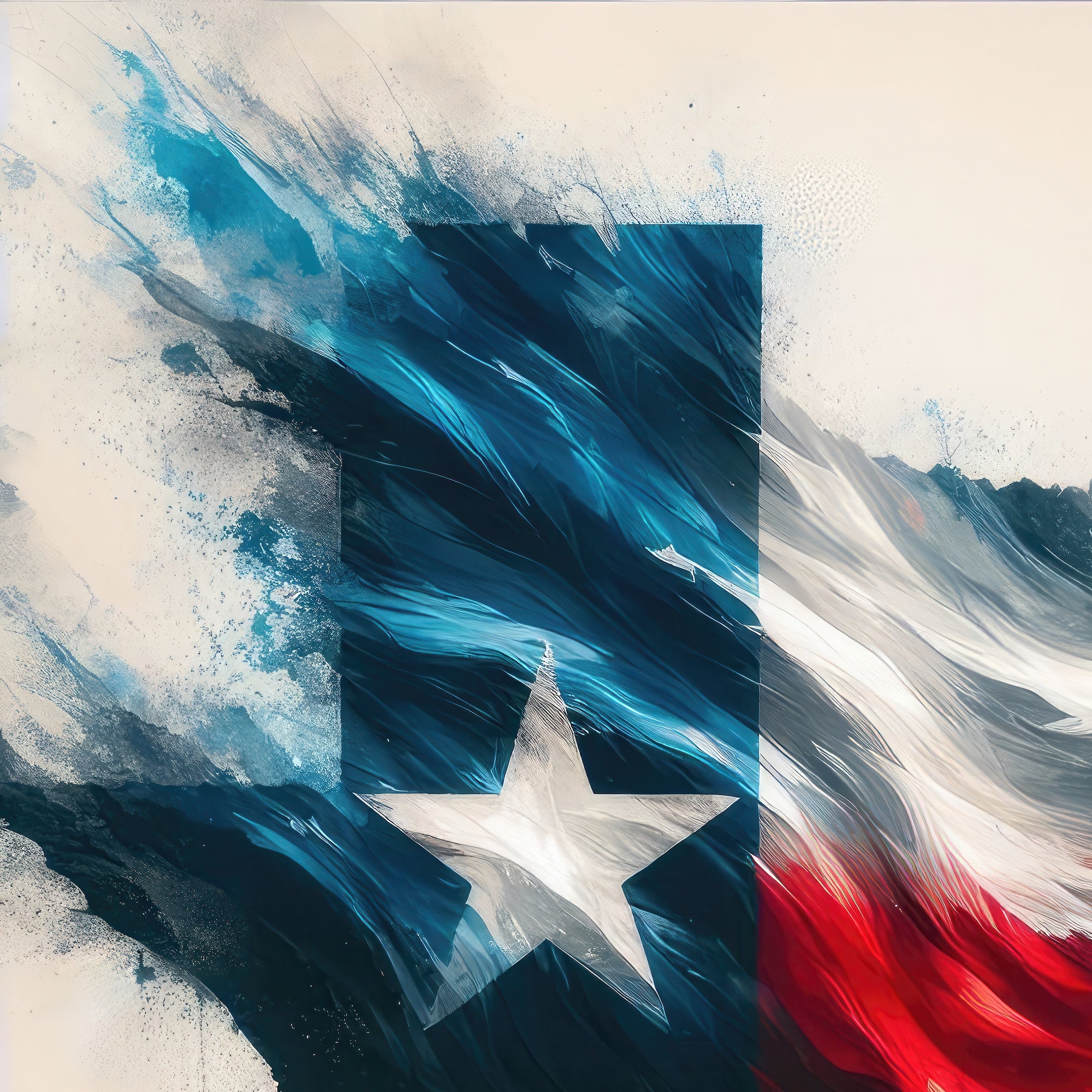 Texas Lone Star State Flag: Patriotic Western Art Print