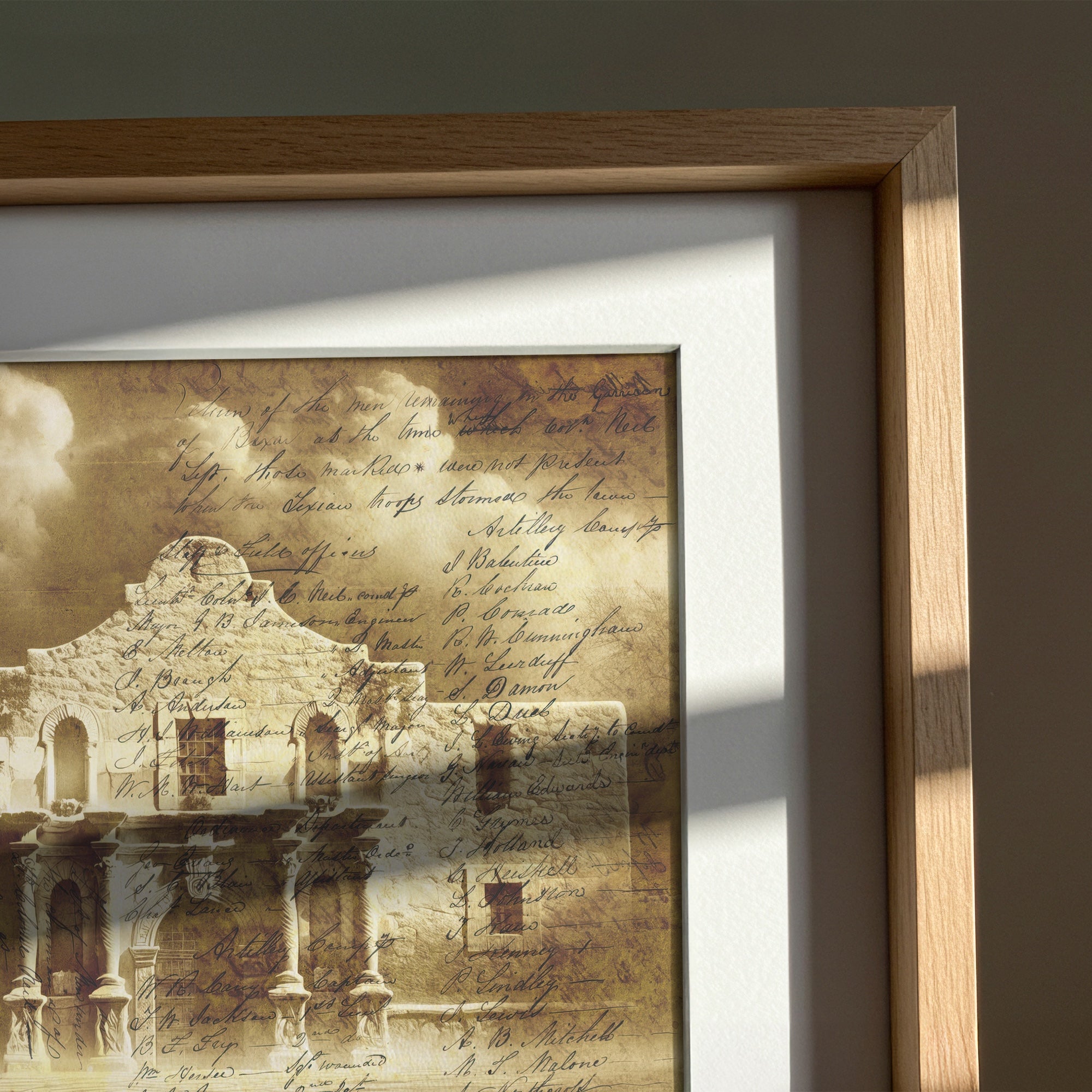 The Alamo with Muster Roll: Vintage Old West Texas Frontier Art Print