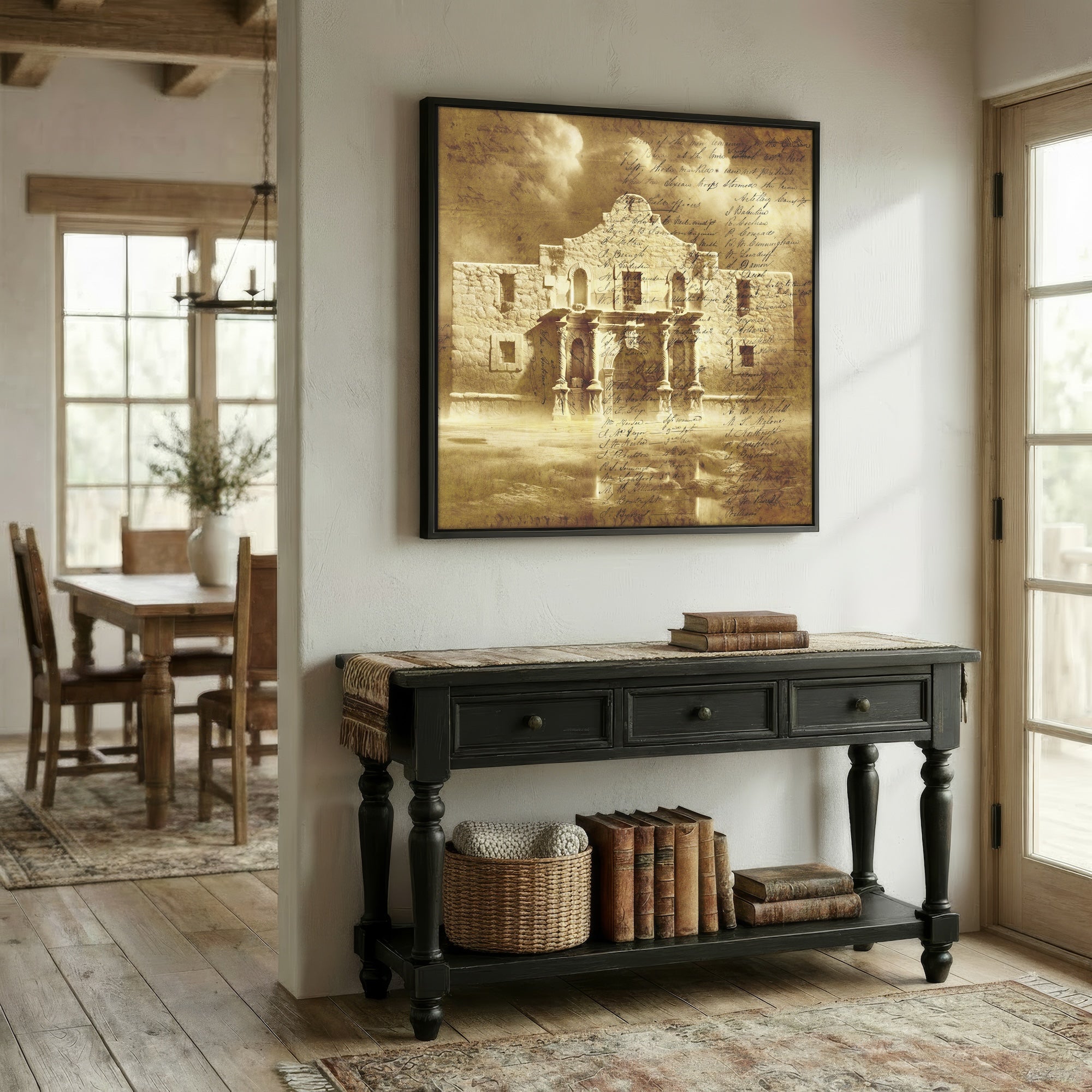 The Alamo with Muster Roll: Vintage Old West Texas Frontier Art Print