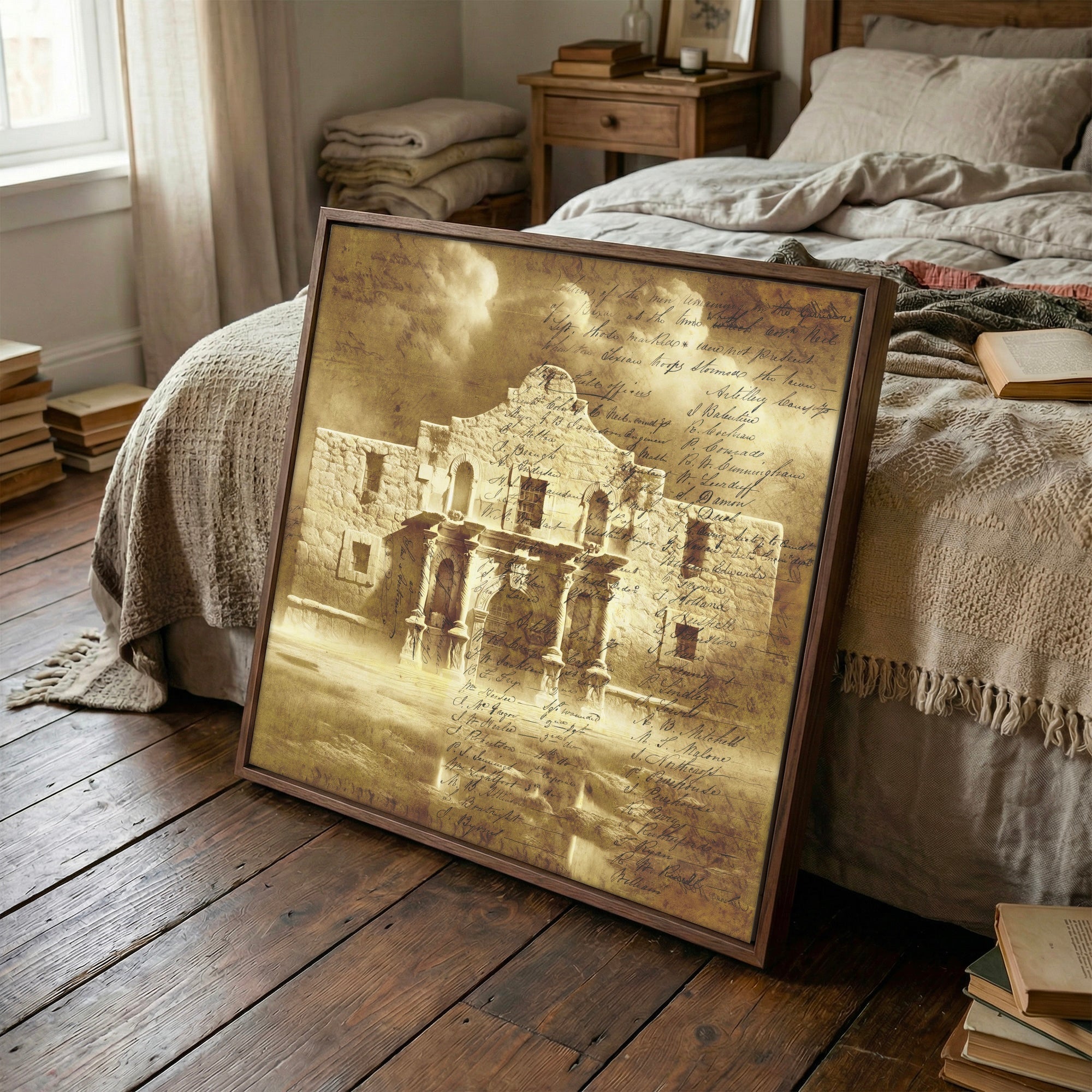 The Alamo with Muster Roll: Vintage Old West Texas Frontier Art Print