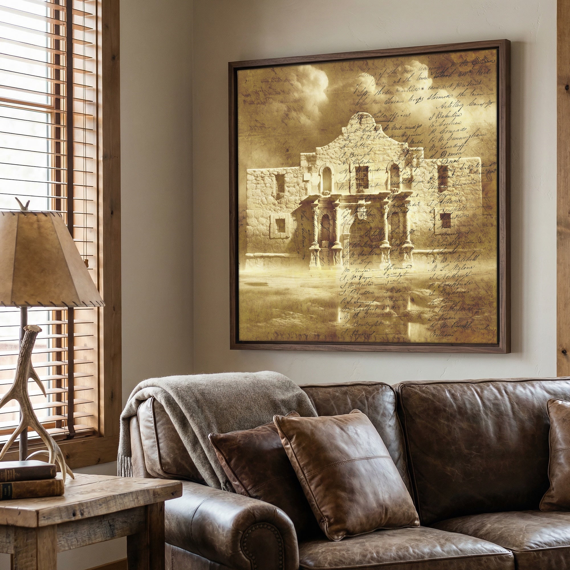 The Alamo with Muster Roll: Vintage Old West Texas Frontier Art Print