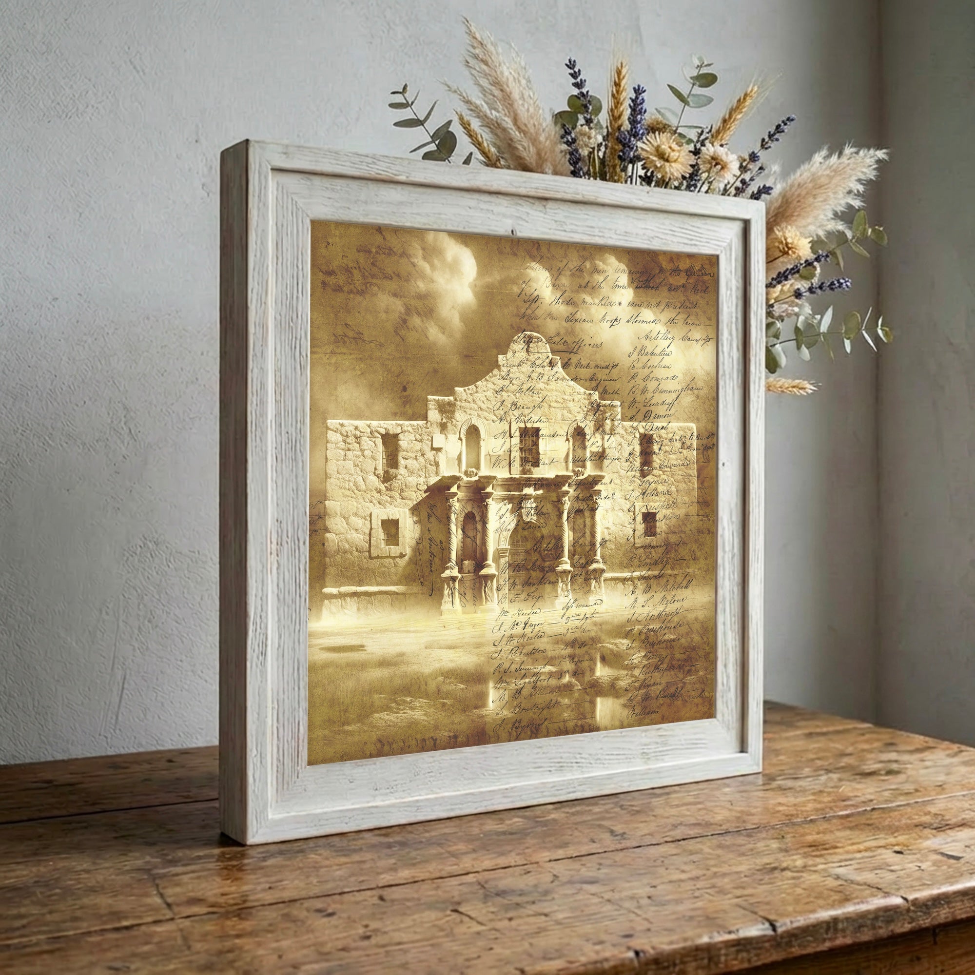 The Alamo with Muster Roll: Vintage Old West Texas Frontier Art Print