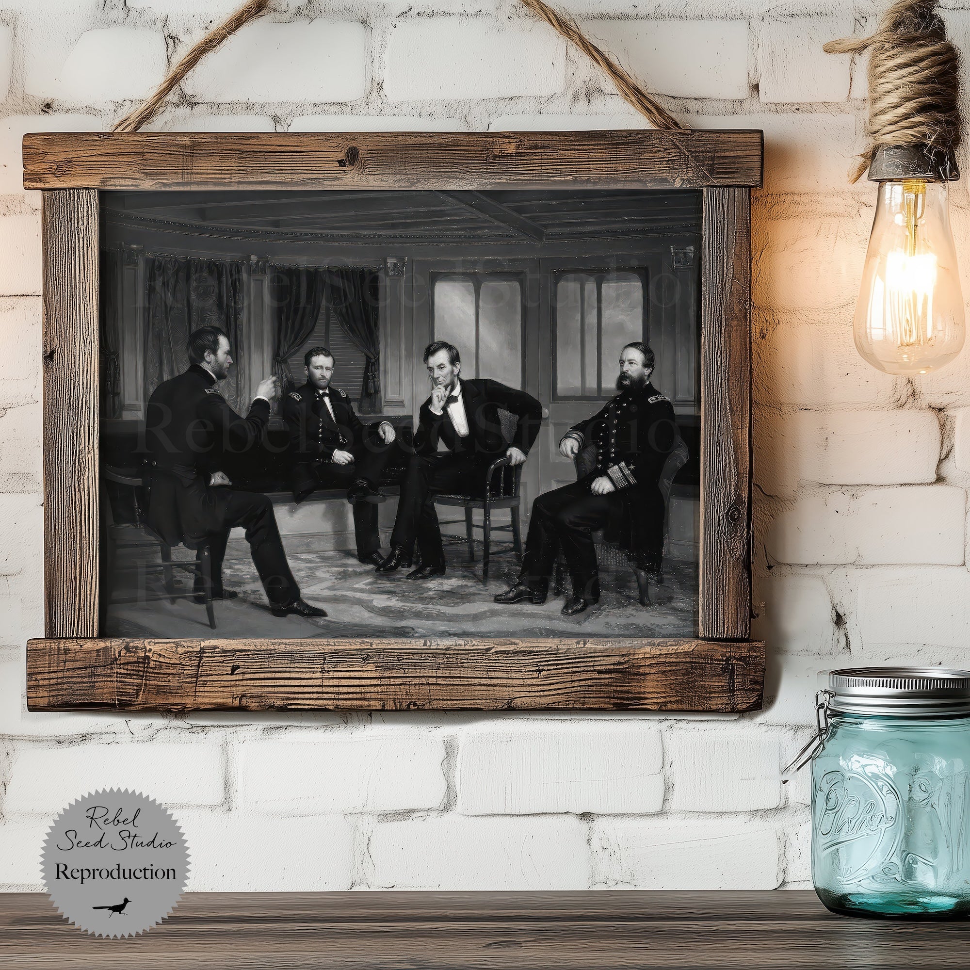 The Peacemakers | Civil War Painting Reproduction | Black & White and Color (Digital Download | Ready-to-Print Art)