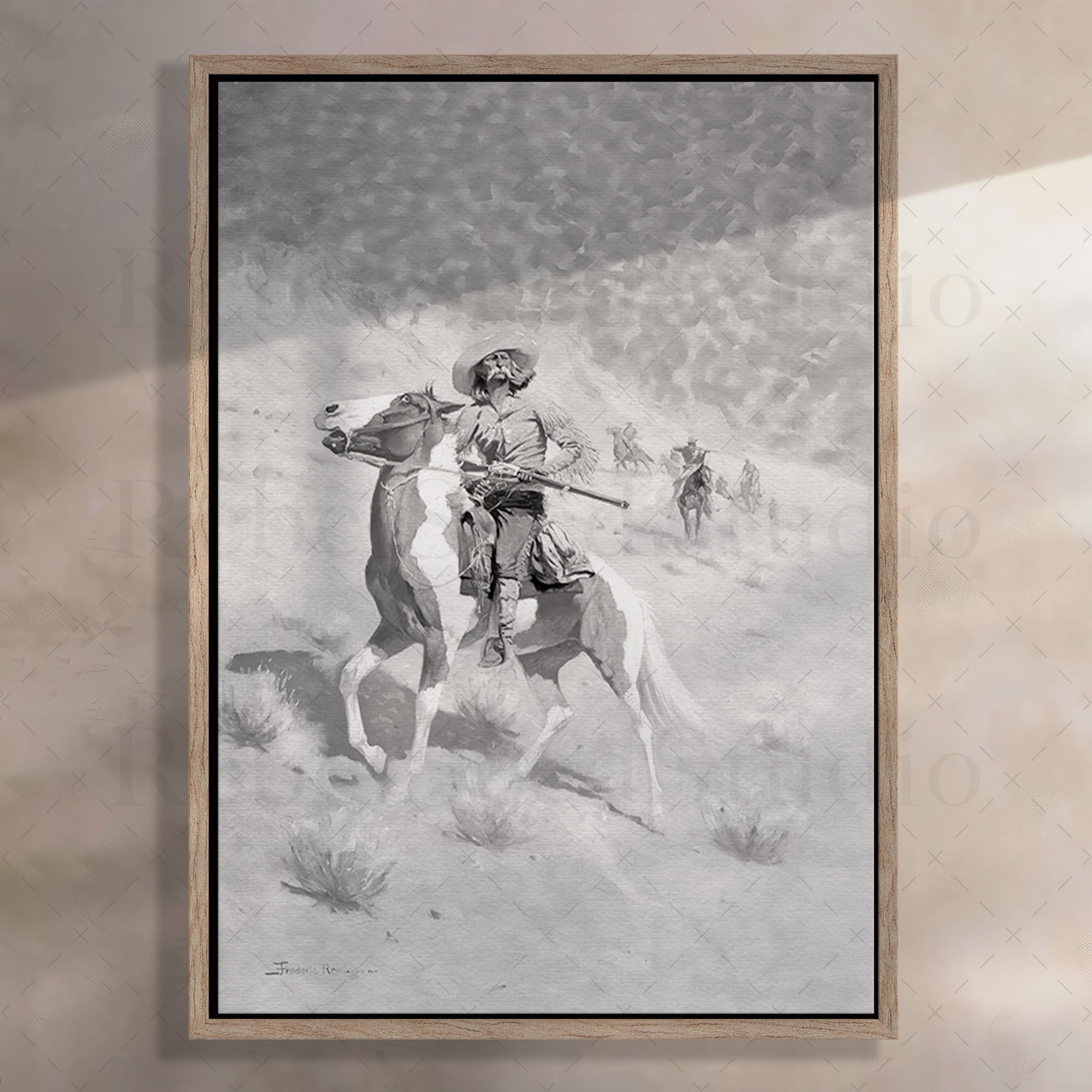 The Scout: Restored Kit Carson Inspired Frontiersman Painting by Frederic Remington (Ready-to-Hang Canvas or Ready-to-Frame Fine Art Poster Print)