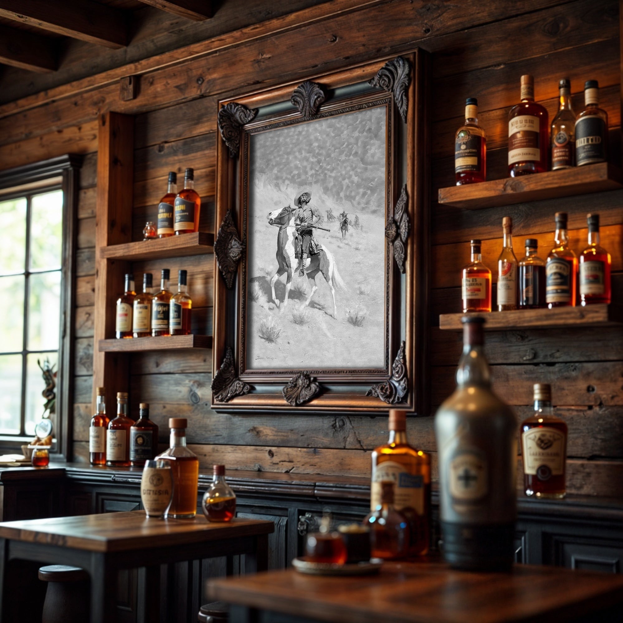 The Scout: Restored Kit Carson Inspired Frontiersman Painting by Frederic Remington (Ready-to-Hang Canvas or Ready-to-Frame Fine Art Poster Print)