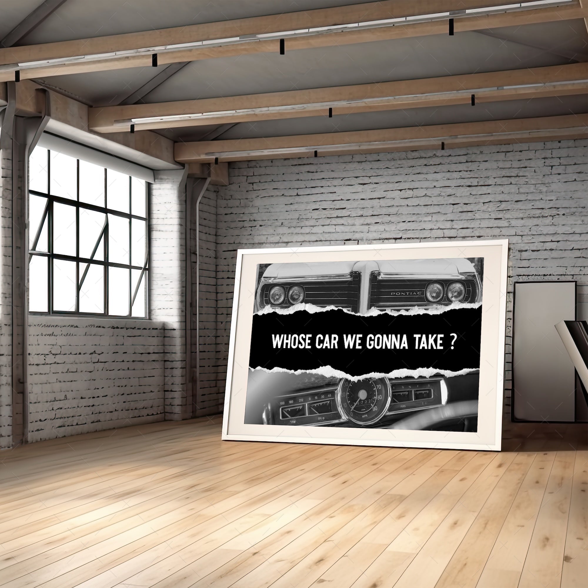 The Town Movie Quote: Whose Car We Gonna Take - Vintage Black & White Photograph (Art Print)