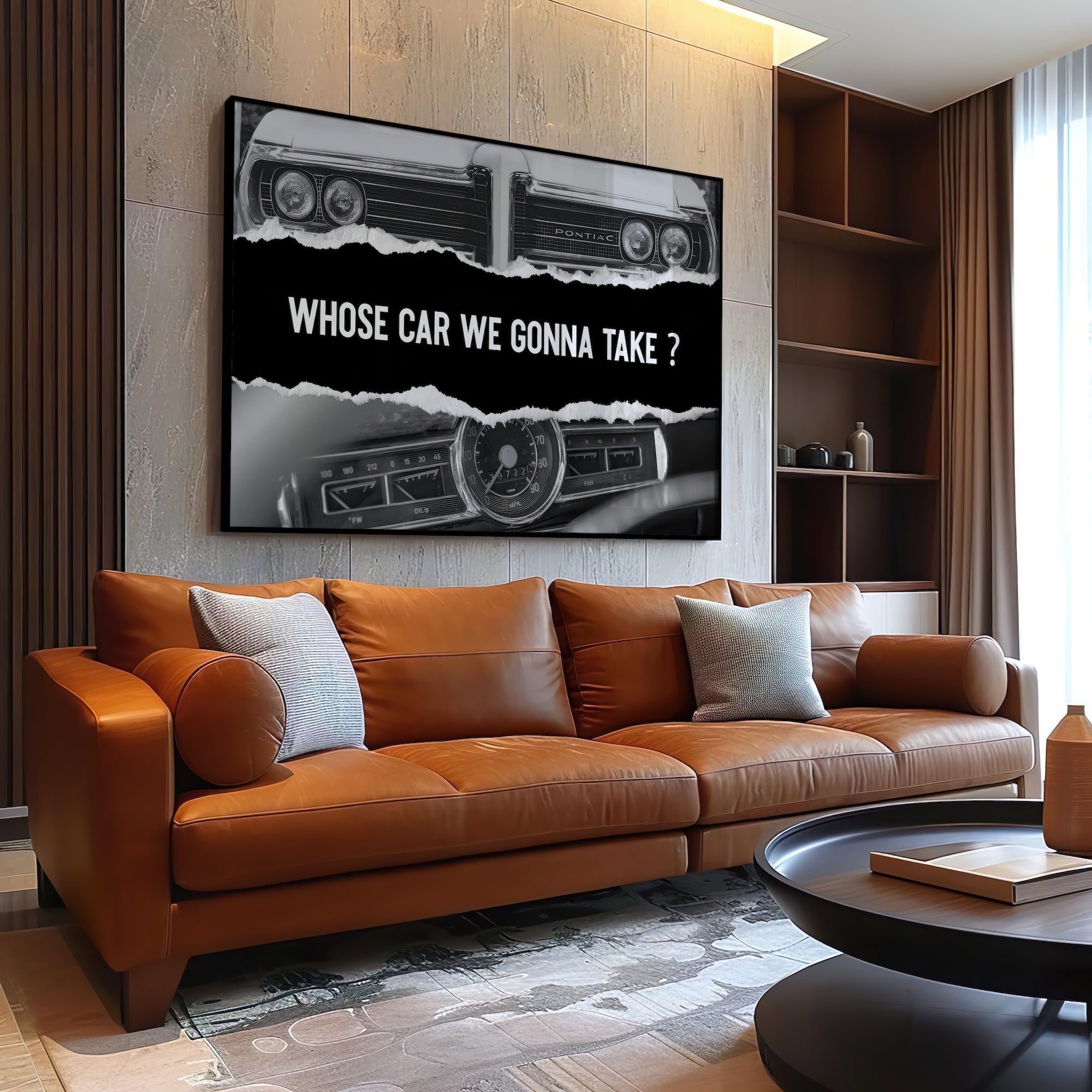 The Town Movie Quote: Whose Car We Gonna Take - Vintage Black & White Photograph (Art Print)