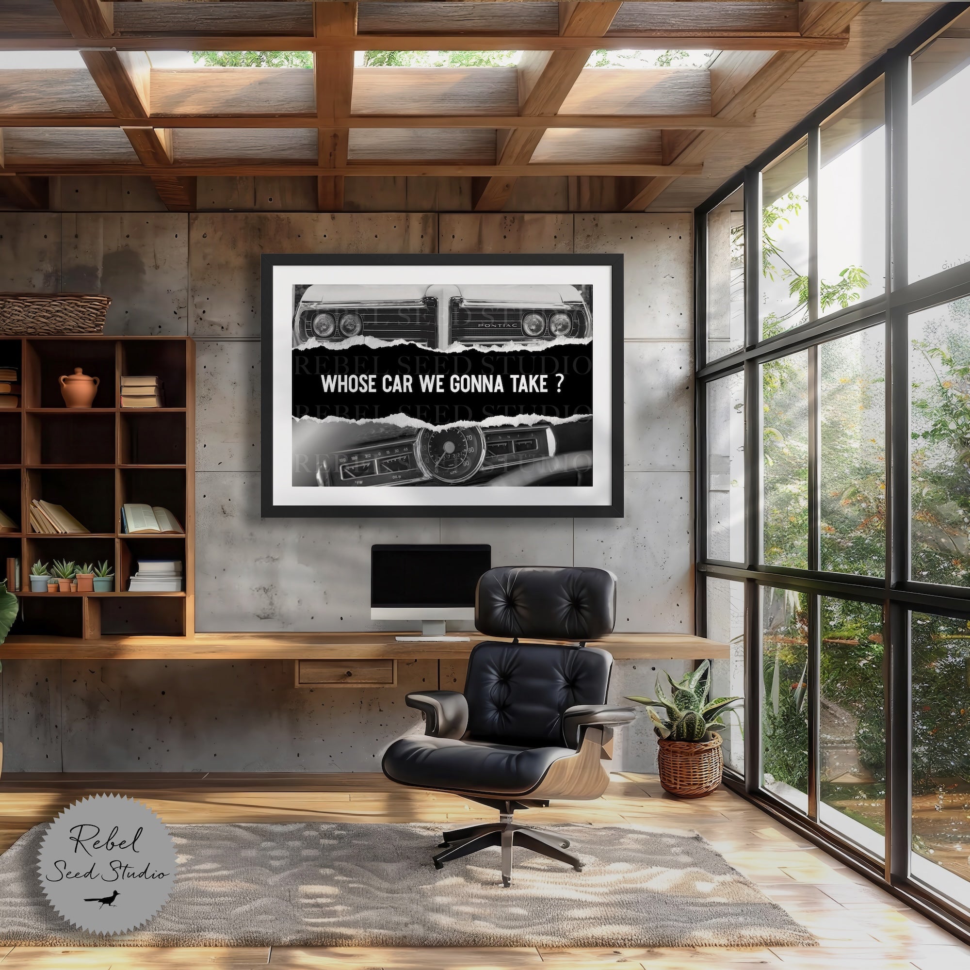 The Town - Vintage Car & Movie Quote: Whose Car We Gonna Take (Ready-to-Hang Canvas or Ready-to-Frame Fine Art Poster Print)