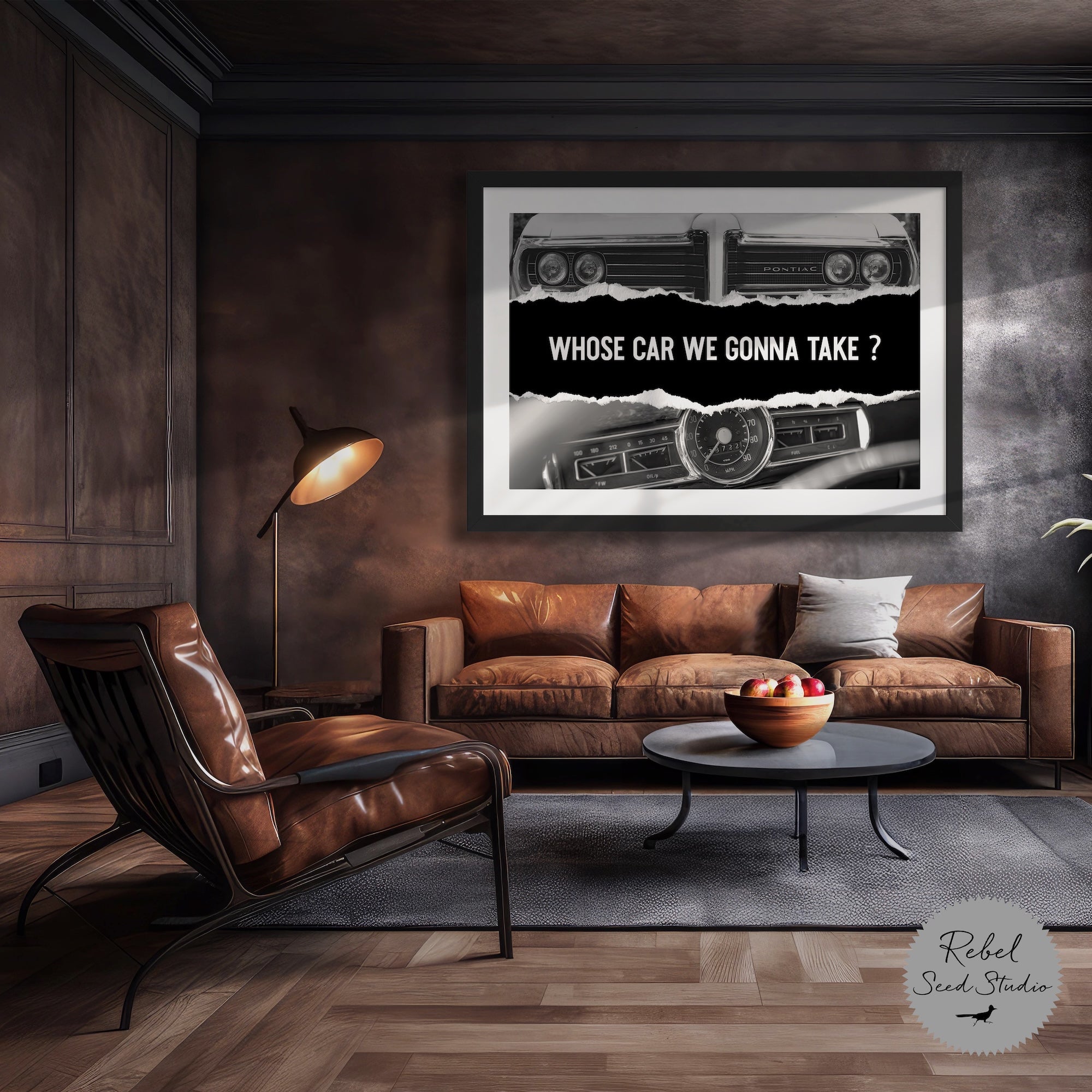 The Town - Vintage Car & Movie Quote: Whose Car We Gonna Take (Ready-to-Hang Canvas or Ready-to-Frame Fine Art Poster Print)