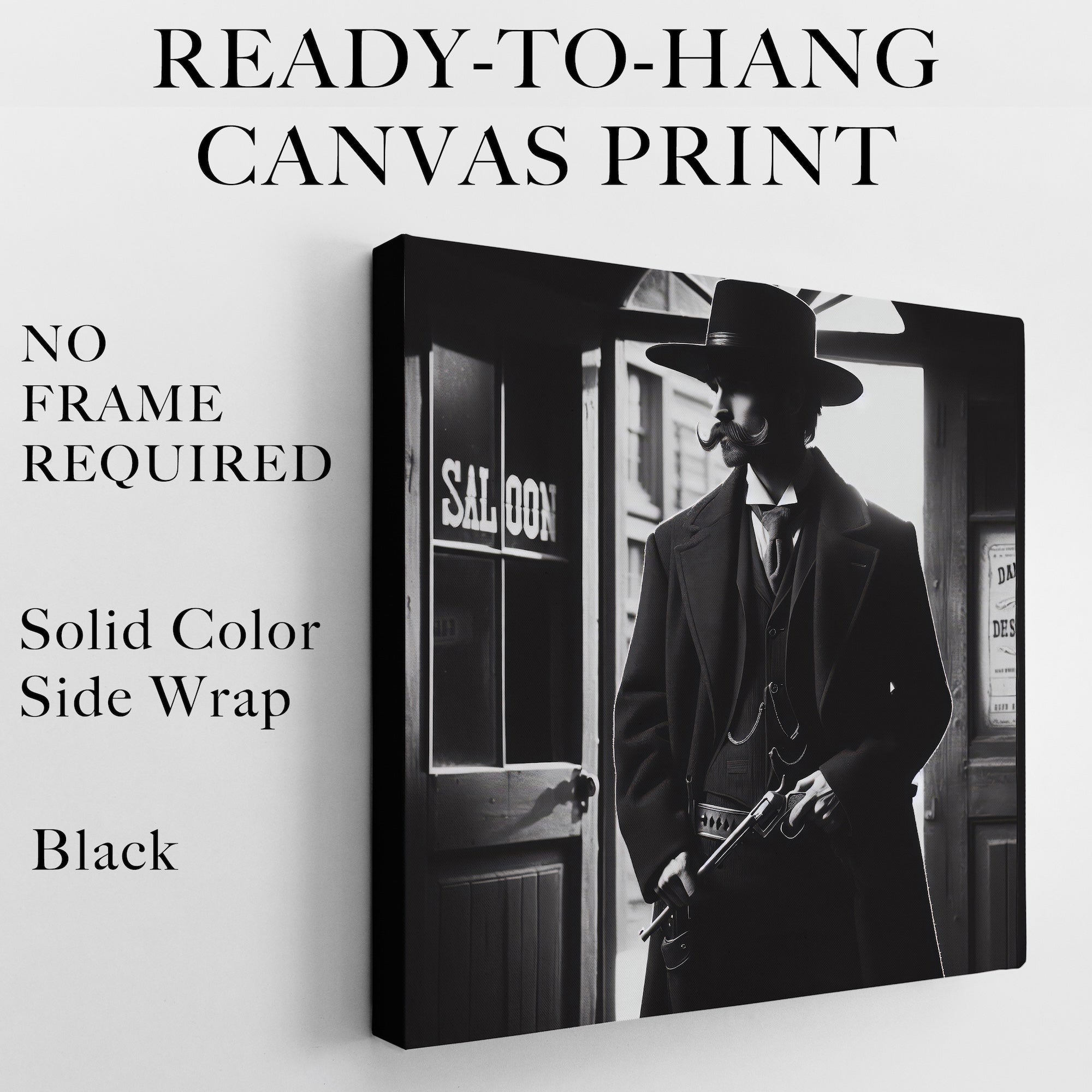 Tombstone Lawman: Doc Holliday & Wyatt Earp Inspired Vintage Old West Wall Decor (Ready-to-Hang Canvas or Ready-to-Frame Fine Art Poster Print)