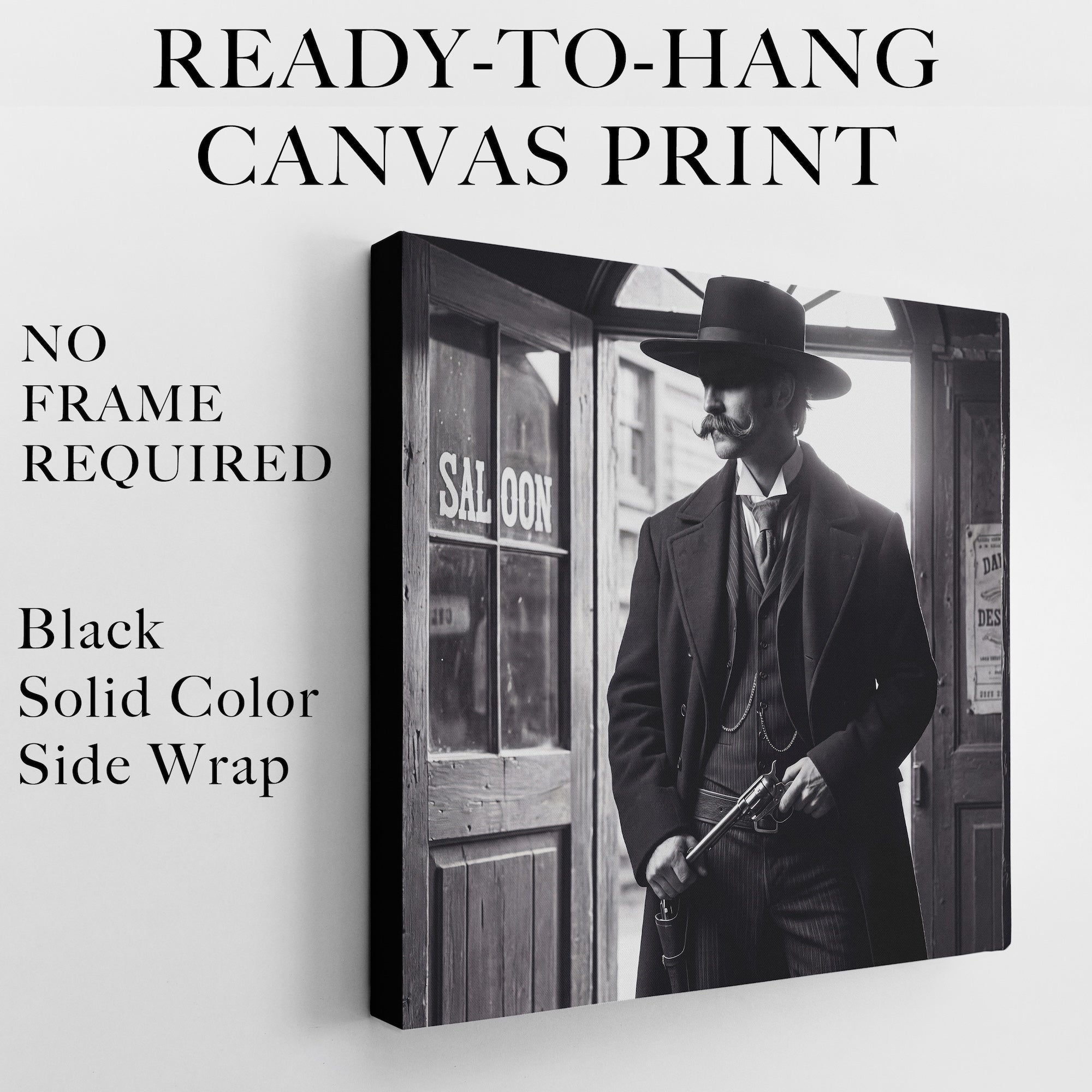 Tombstone Lawman: Doc Holliday & Wyatt Earp Inspired Vintage Old West Black & White Art Print