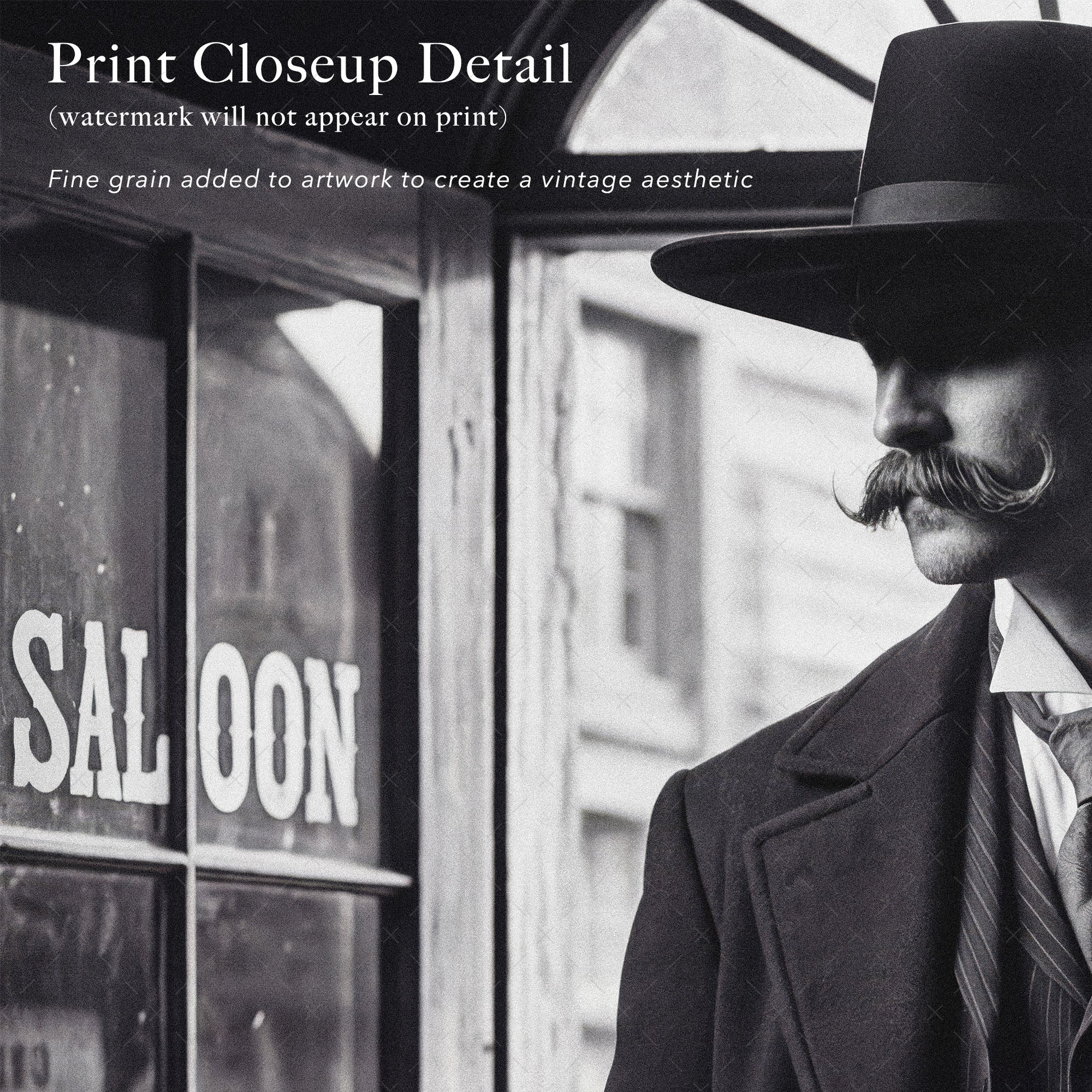 Tombstone Lawman: Doc Holliday & Wyatt Earp Inspired Vintage Old West Black & White Art Print
