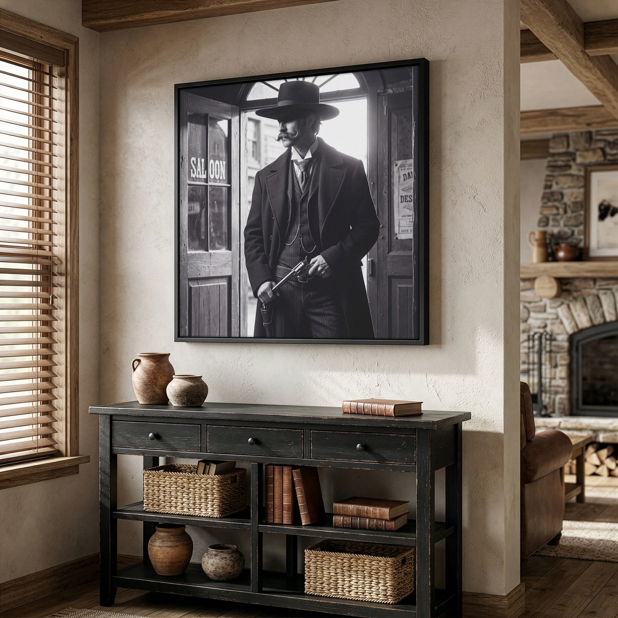 Tombstone Lawman: Doc Holliday & Wyatt Earp Inspired Vintage Old West Black & White Art Print