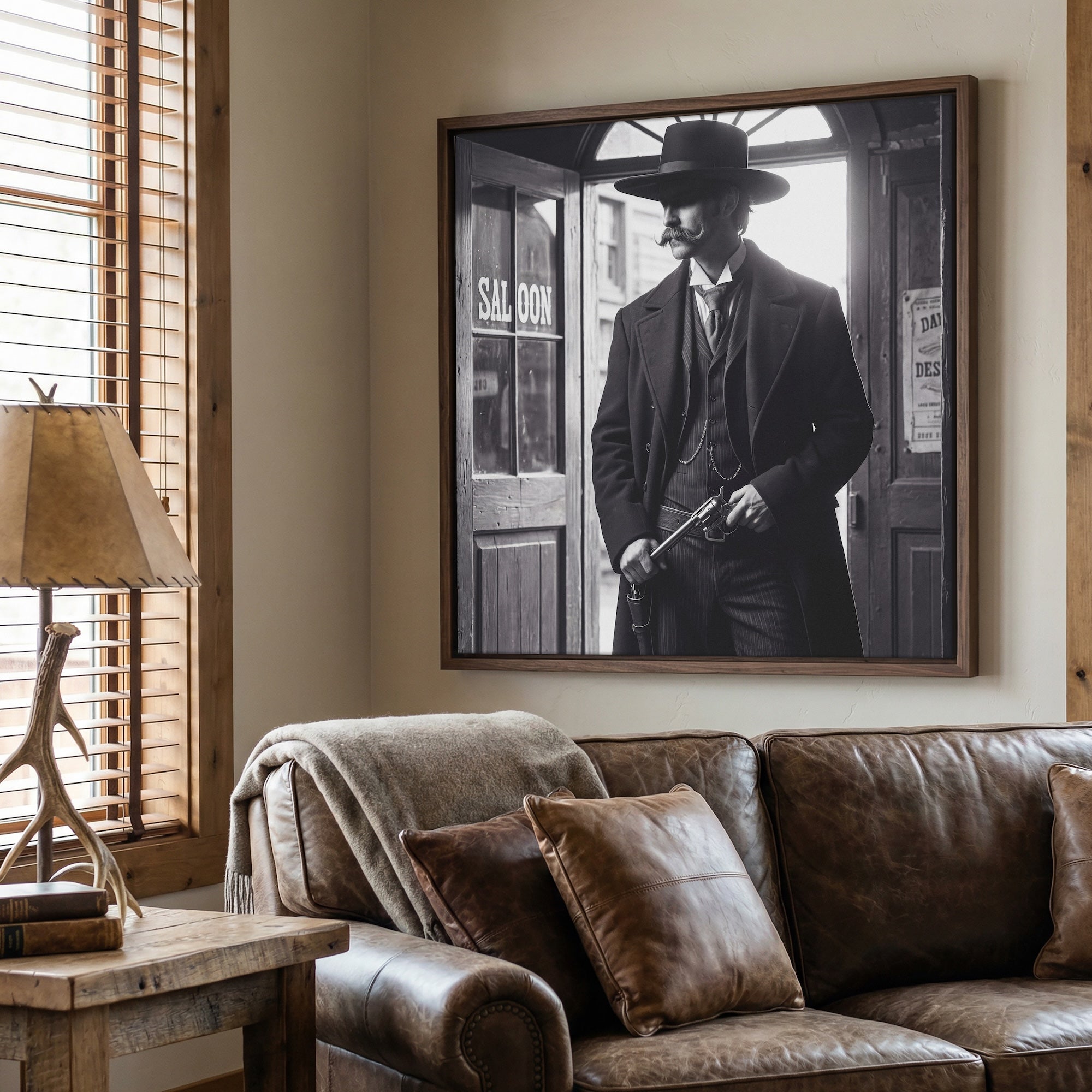 Tombstone Lawman: Doc Holliday & Wyatt Earp Inspired Vintage Old West Black & White Art Print