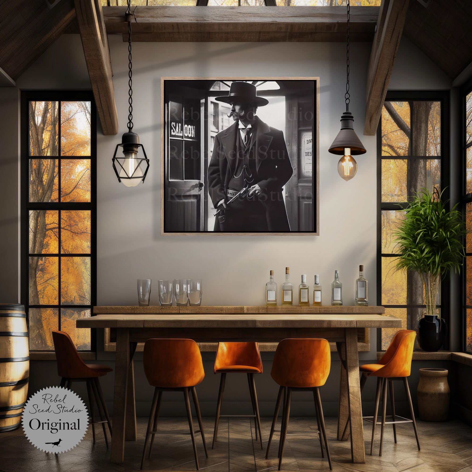 Tombstone Lawman: Doc Holliday & Wyatt Earp Inspired Vintage Old West Wall Decor (Ready-to-Hang Canvas or Ready-to-Frame Fine Art Poster Print)