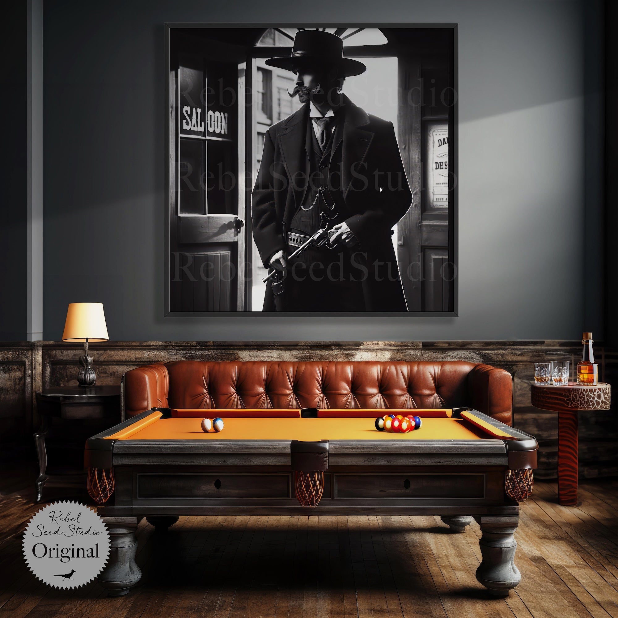 Tombstone Lawman: Doc Holliday & Wyatt Earp Inspired Vintage Old West Wall Decor (Ready-to-Hang Canvas or Ready-to-Frame Fine Art Poster Print)