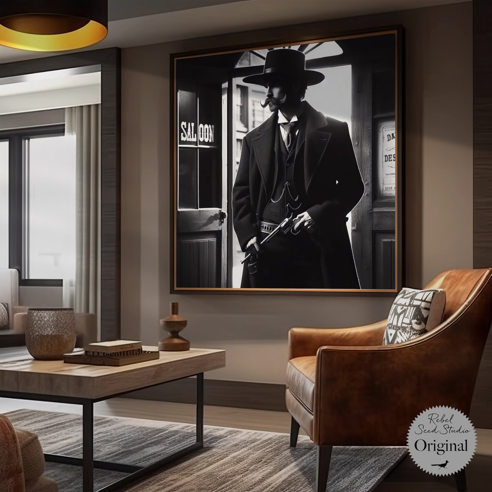 Tombstone Lawman: Doc Holliday & Wyatt Earp Inspired Vintage Old West Wall Decor (Ready-to-Hang Canvas or Ready-to-Frame Fine Art Poster Print)