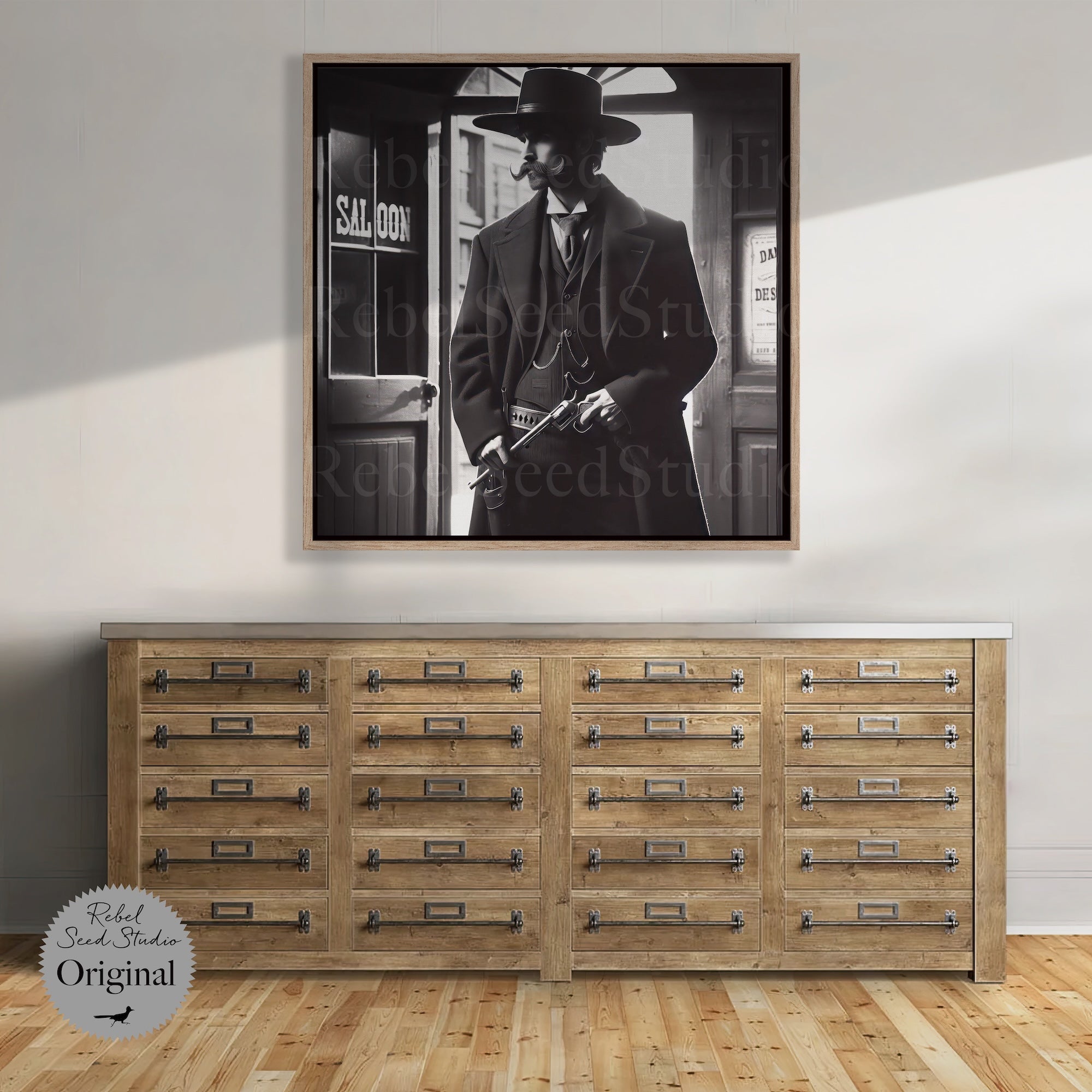 Tombstone Lawman: Doc Holliday & Wyatt Earp Inspired Vintage Old West Wall Decor (Ready-to-Hang Canvas or Ready-to-Frame Fine Art Poster Print)