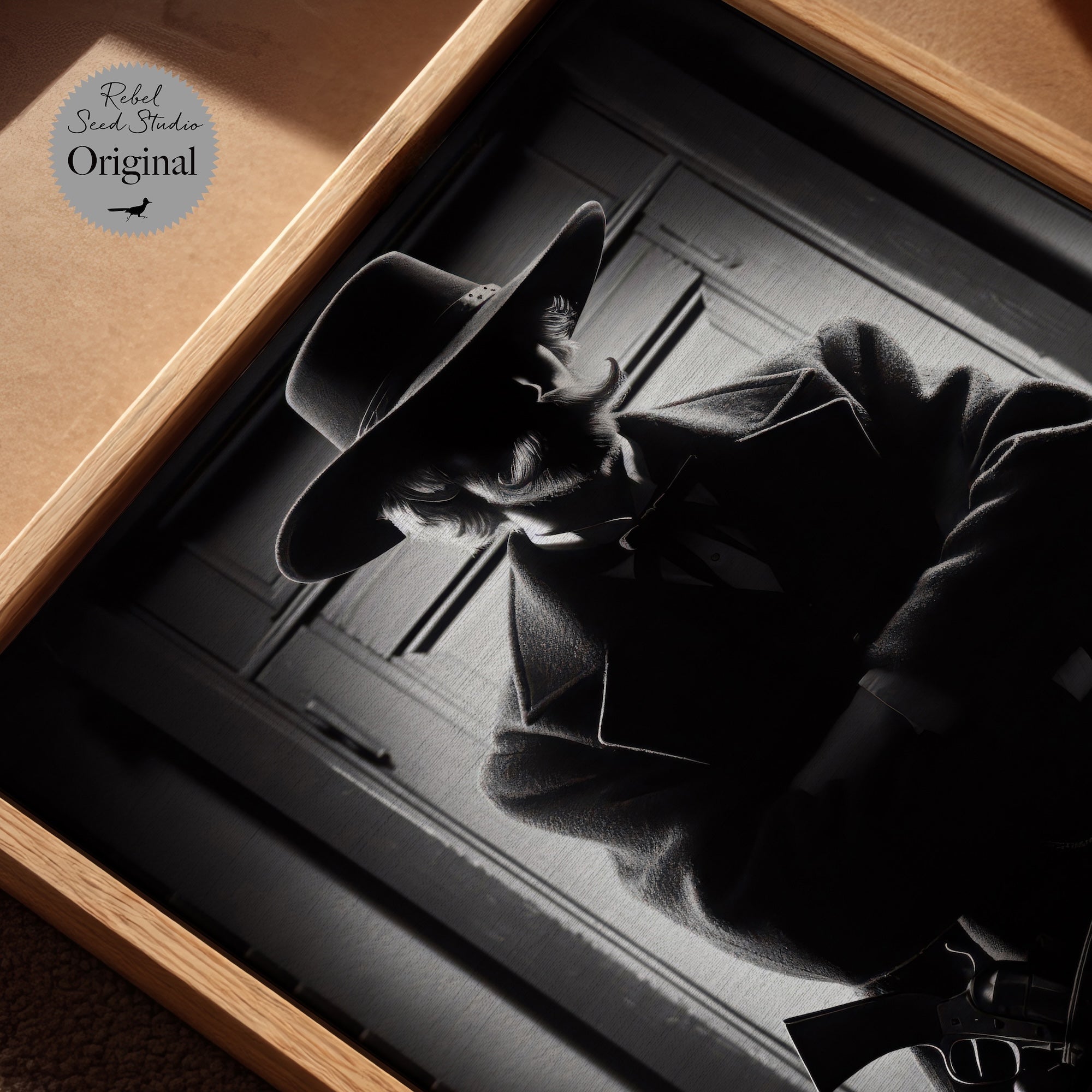 Tombstone Lawman II: Doc Holliday & Wyatt Earp Inspired Old West Black & White Wall Decor (Ready-to-Hang Canvas or Ready-to-Frame Fine Art Poster Print)