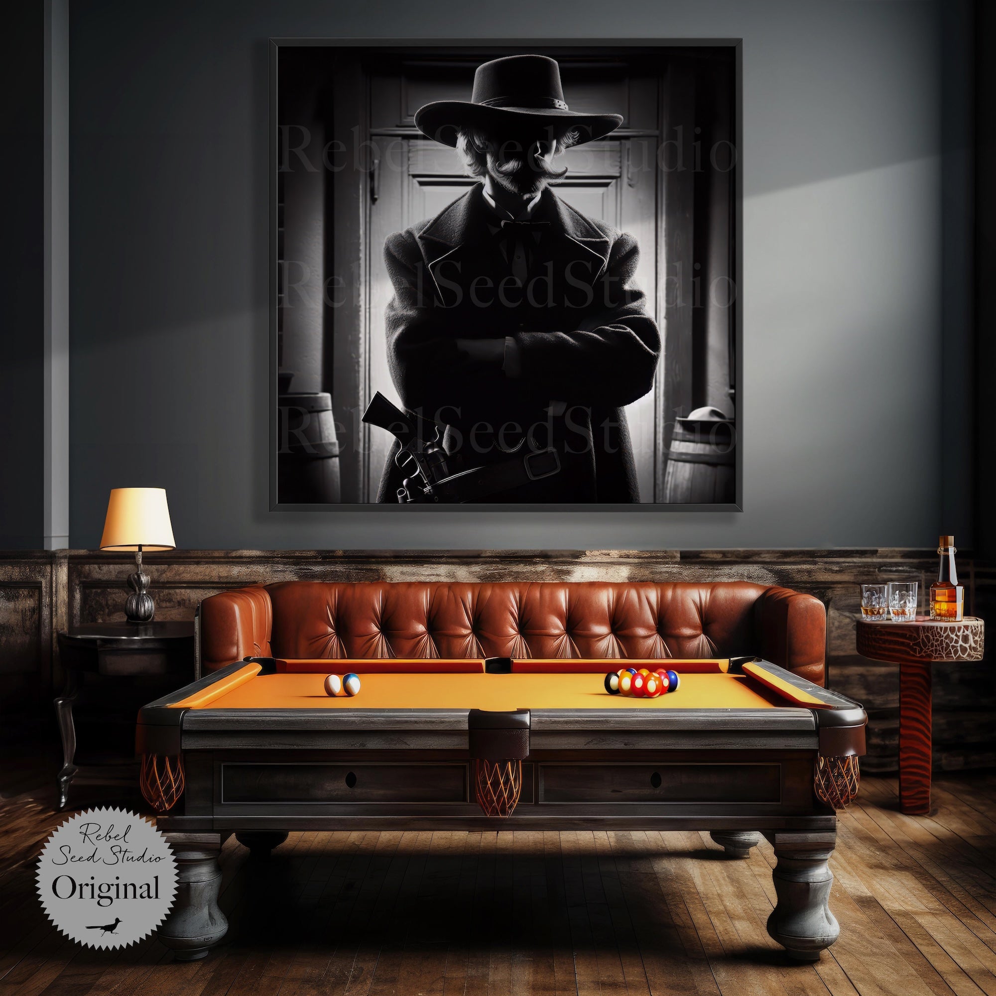 Tombstone Lawman II: Doc Holliday & Wyatt Earp Inspired Old West Black & White Wall Decor (Ready-to-Hang Canvas or Ready-to-Frame Fine Art Poster Print)