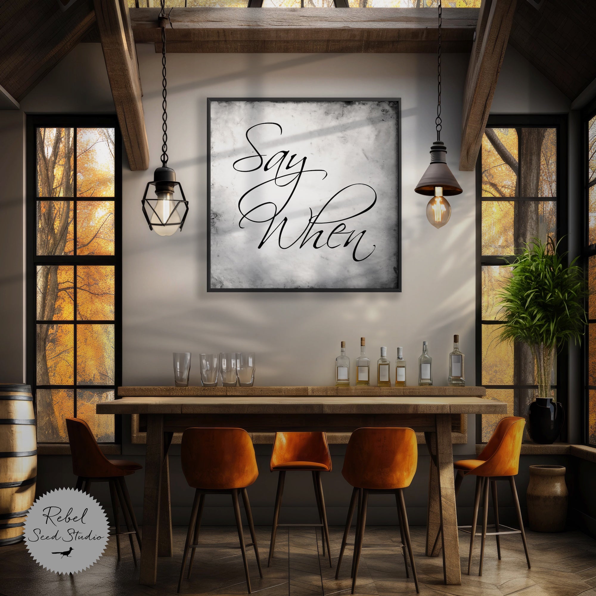 Tombstone Movie Quote: Say When - Doc Holliday & Wyatt Earp Inspired Vintage Old West Wall Decor (Ready-to-Frame Fine Art Poster Print)