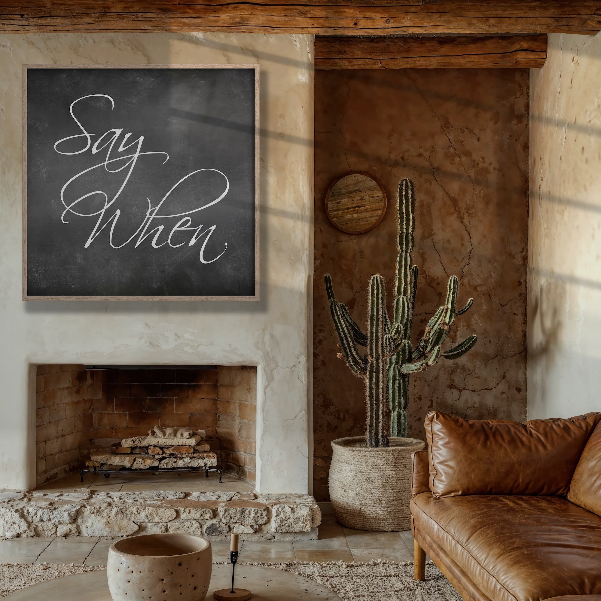 Tombstone Movie Quote: Say When - Doc Holliday & Wyatt Earp Inspired Vintage Old West Wall Decor (Ready-to-Frame Fine Art Poster Print)