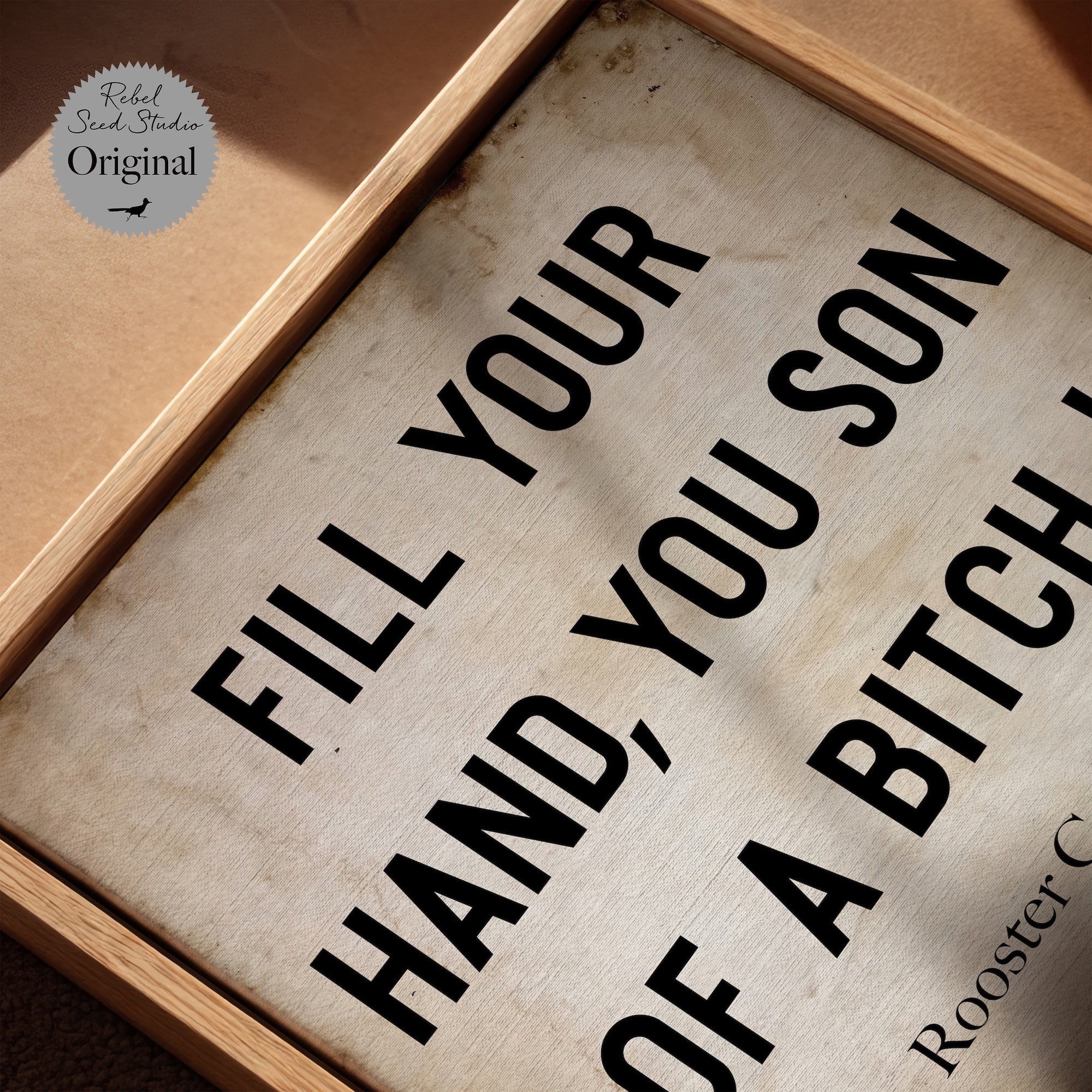 True Grit Gunslinger & Rooster Cogburn Movie Quote Bundle: Fill Your Hand You Son of a Bitch! - Vintage Style Old West Outlaw Wall Decor (Ready-to-Hang Canvas or Ready-to-Frame Fine Art Poster Print Set)