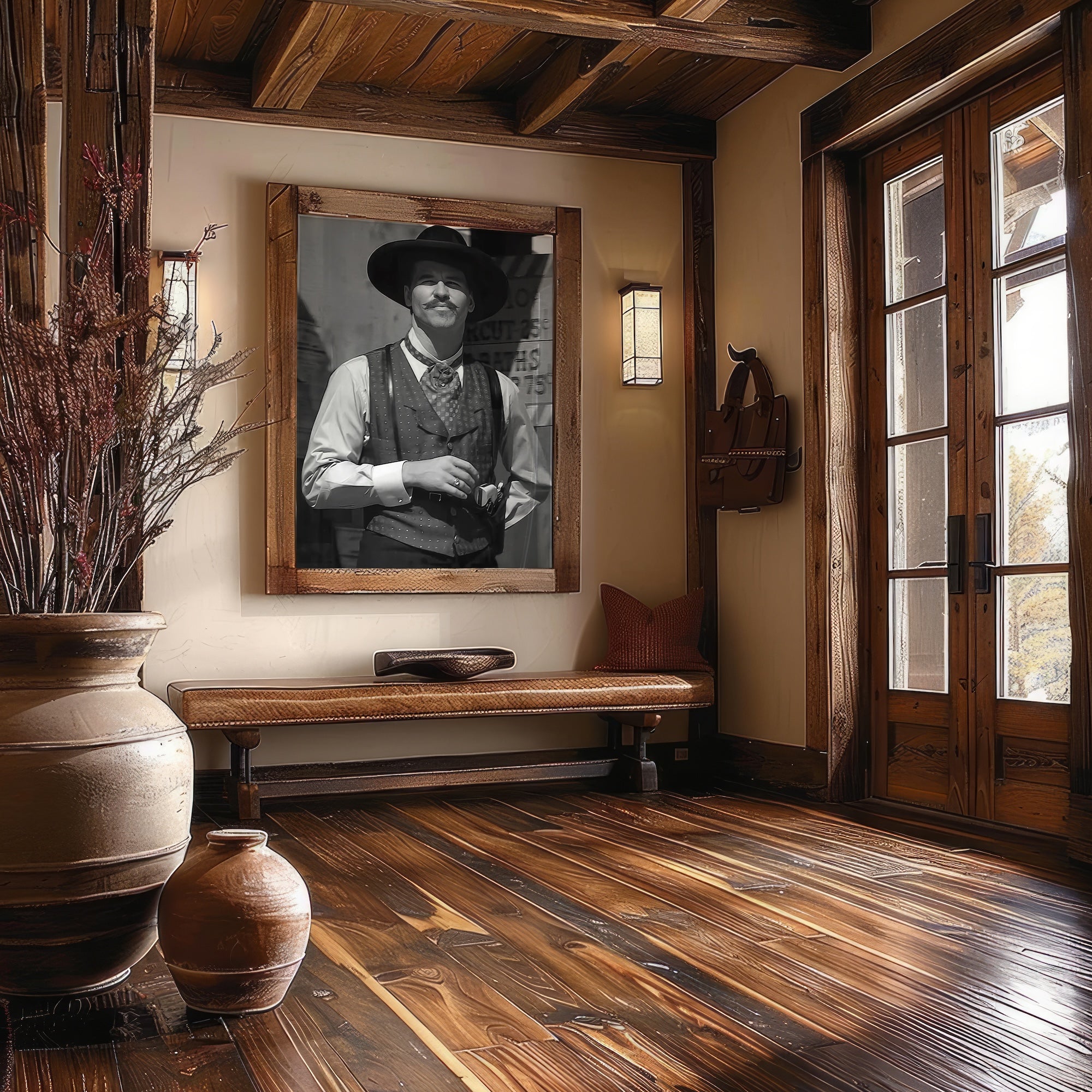 Val Kilmer as Doc Holliday in Tombstone Movie Publicity Still: Black & White Photograph (Art Print)