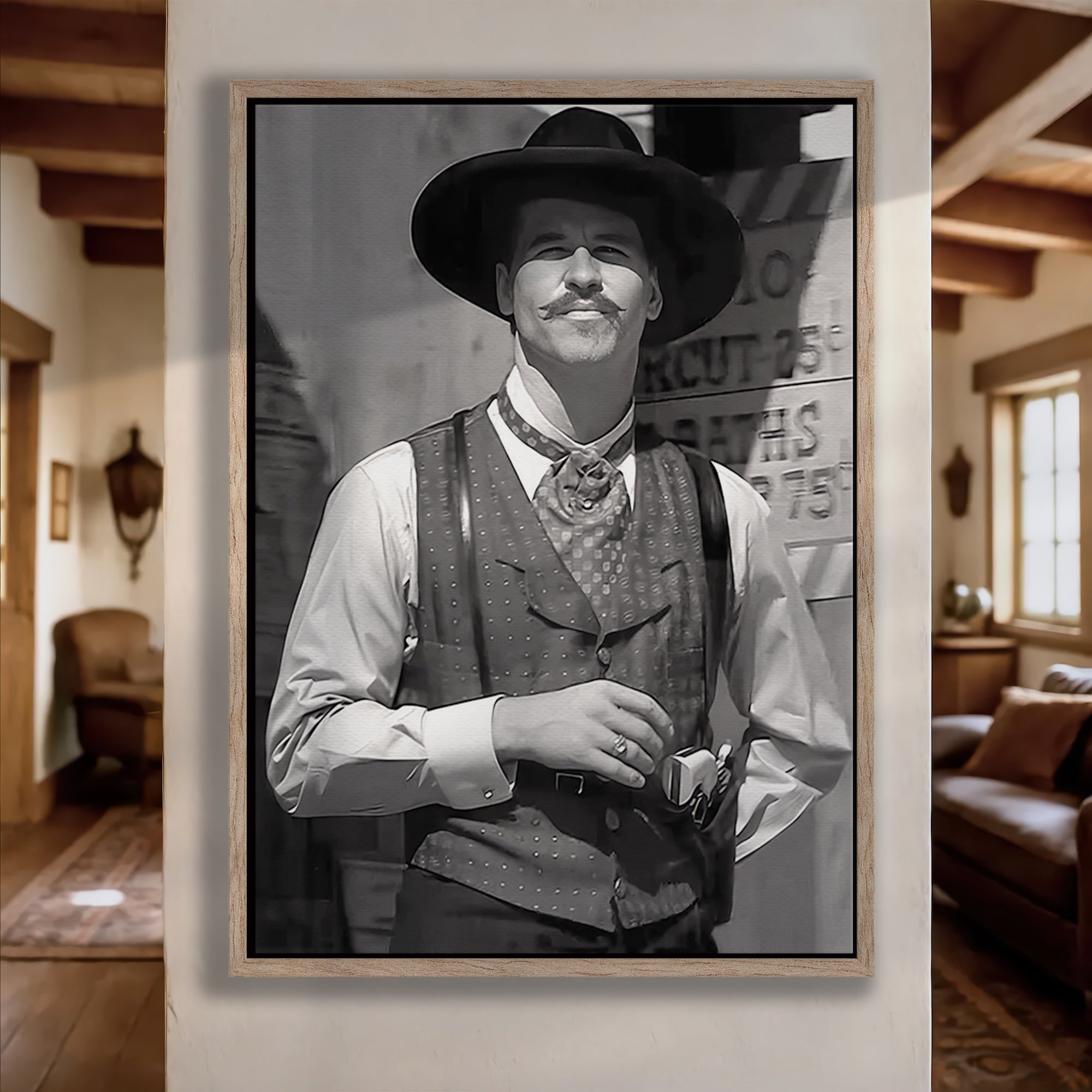 Val Kilmer as Doc Holliday in Tombstone Movie Publicity Still: Black & White Photograph (Art Print)