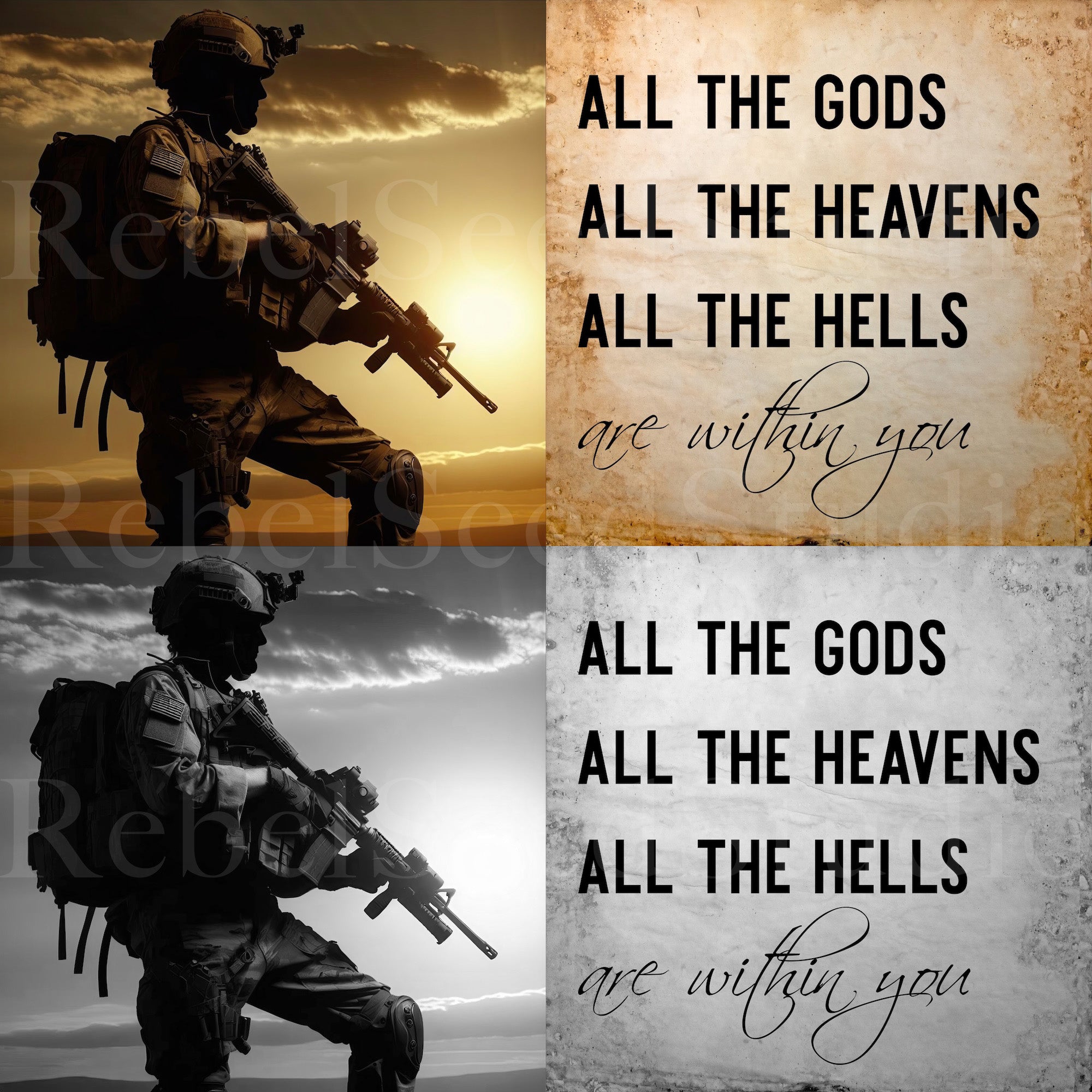 Warfighter & 13 Hours Benghazi Movie Quote: All the Gods, All the Heavens, All the Hells Are Within You (Digital Download | Ready-to-Print Art)