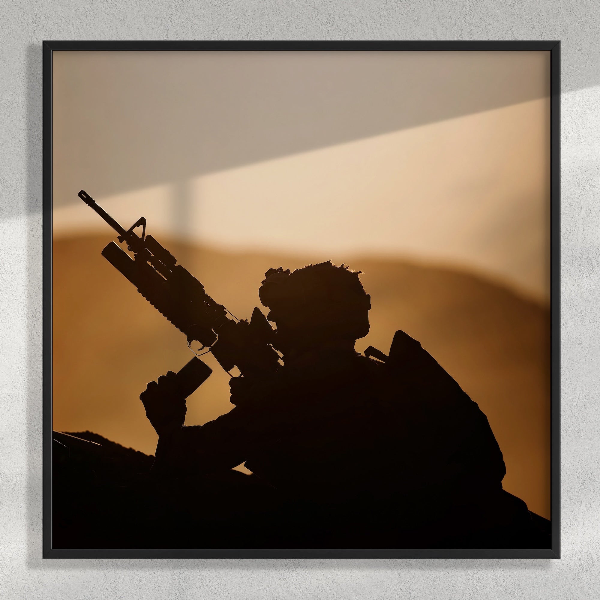 Warfighter Silhouette: Marine Corps Military Photograph (Art Print)