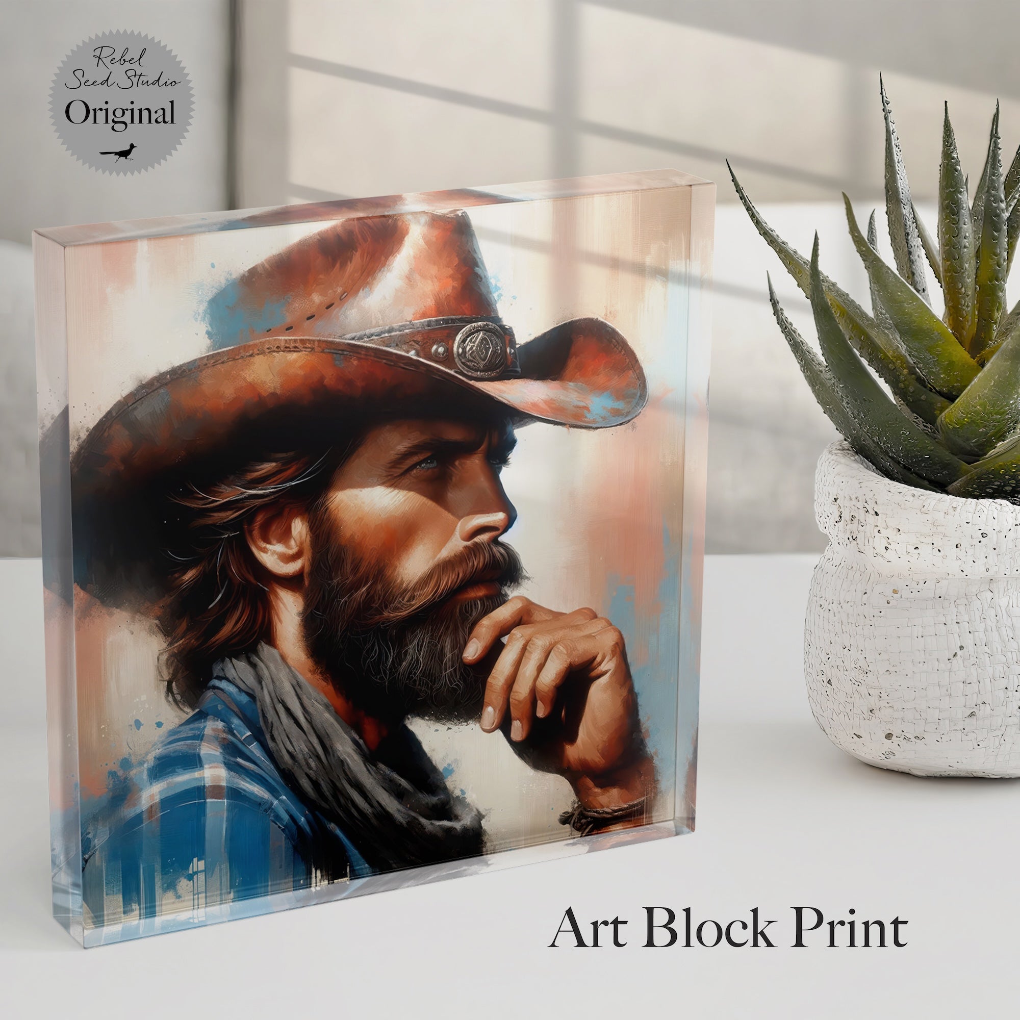 Western Range Cowboy | Black & White or Color (Art Print)
