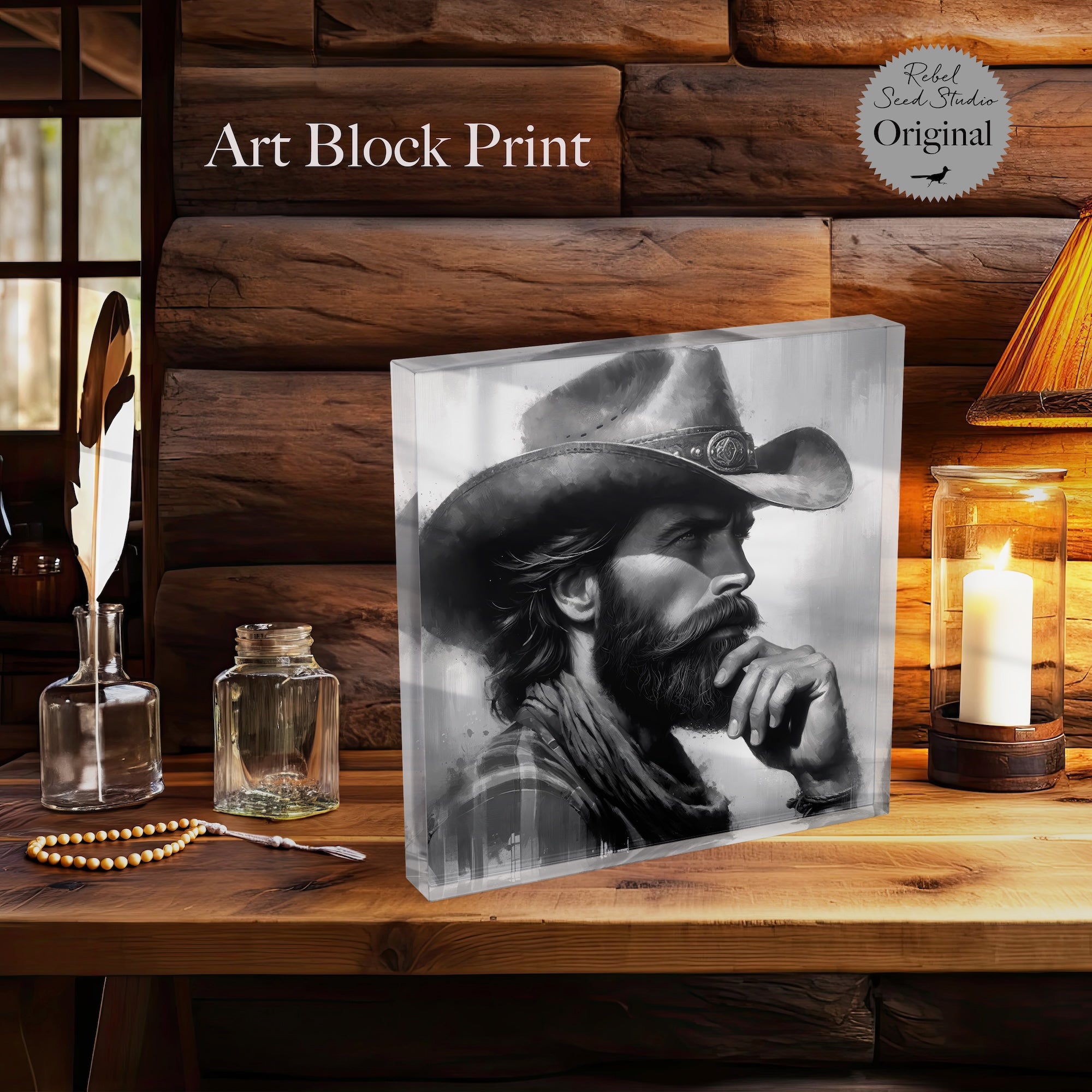 Western Range Cowboy | Black & White or Color (Art Print)