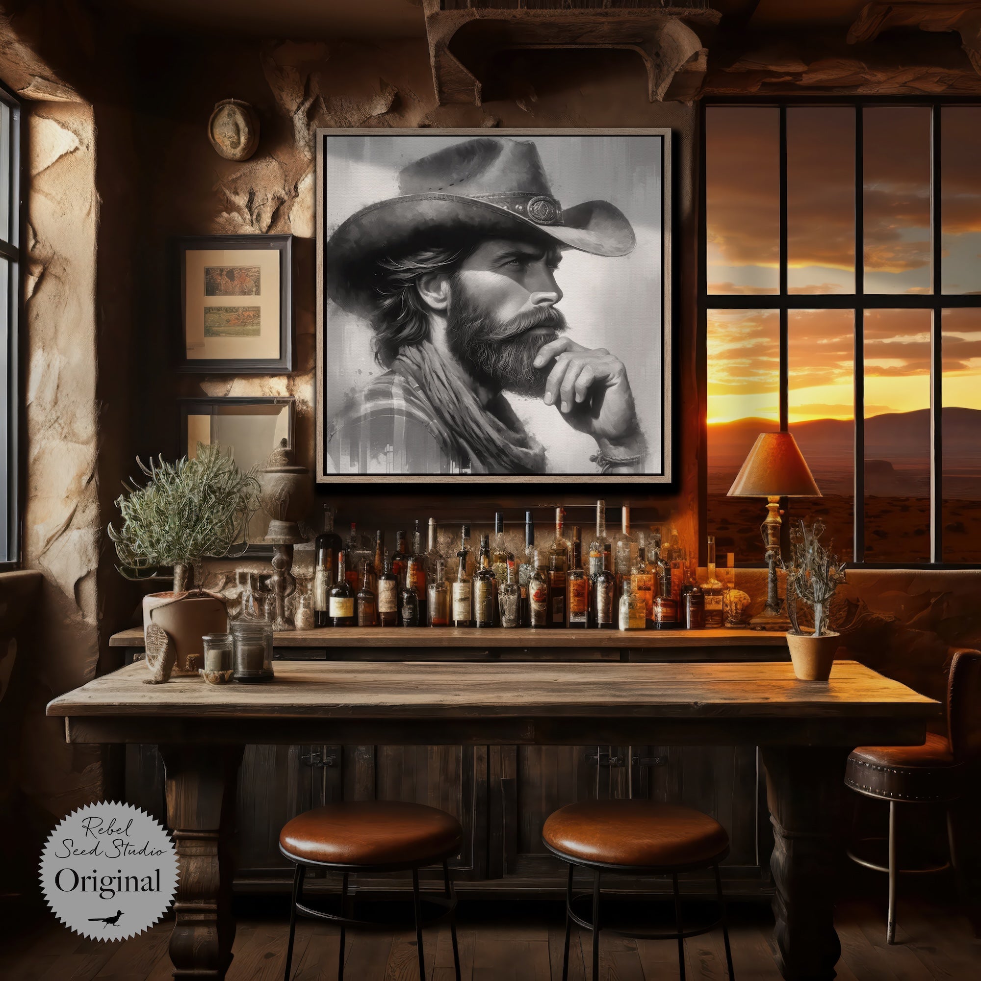 Western Range Cowboy | Black & White or Color (Art Print)