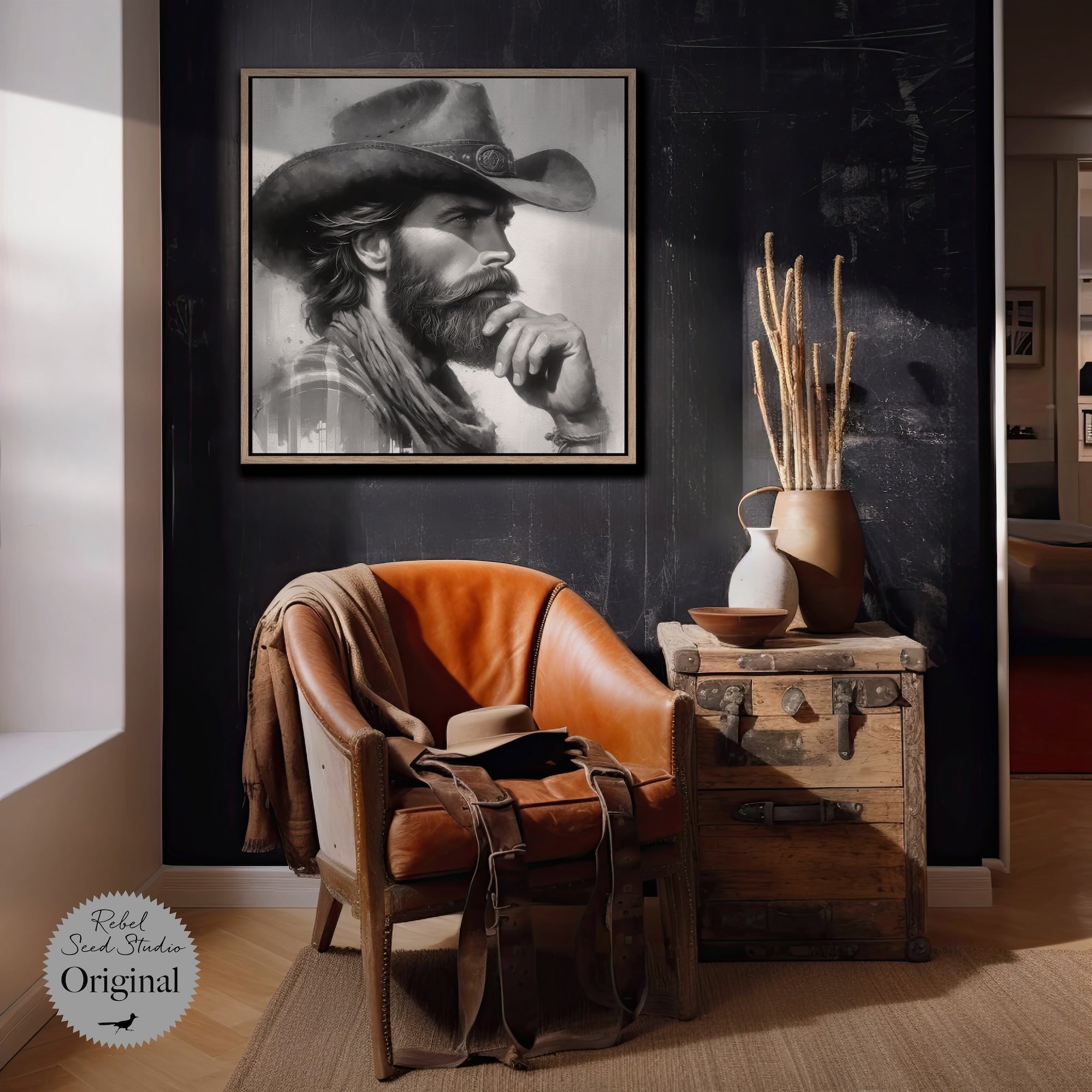 Western Range Cowboy | Black & White or Color (Art Print)