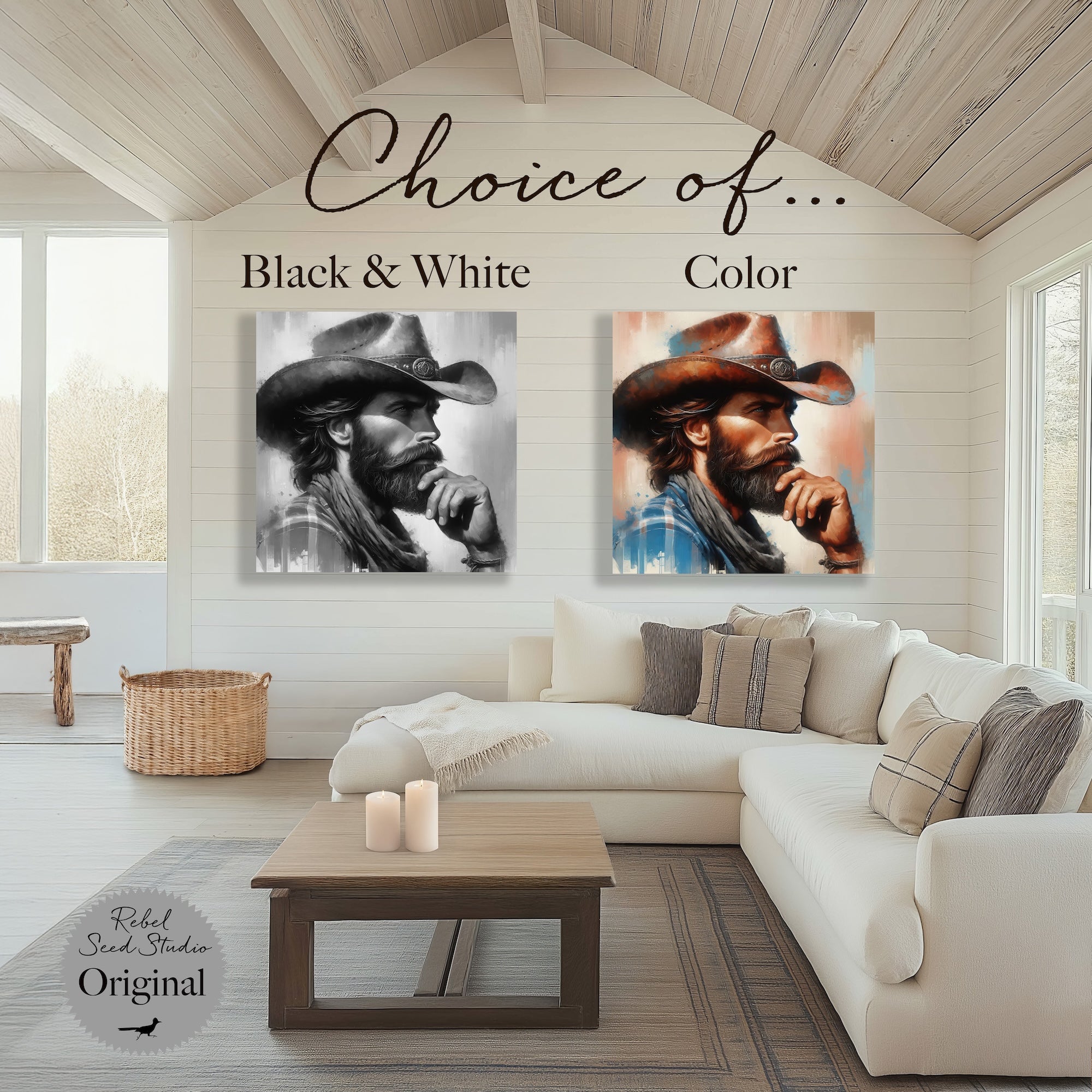 Western Range Cowboy | Black & White or Color (Art Print)