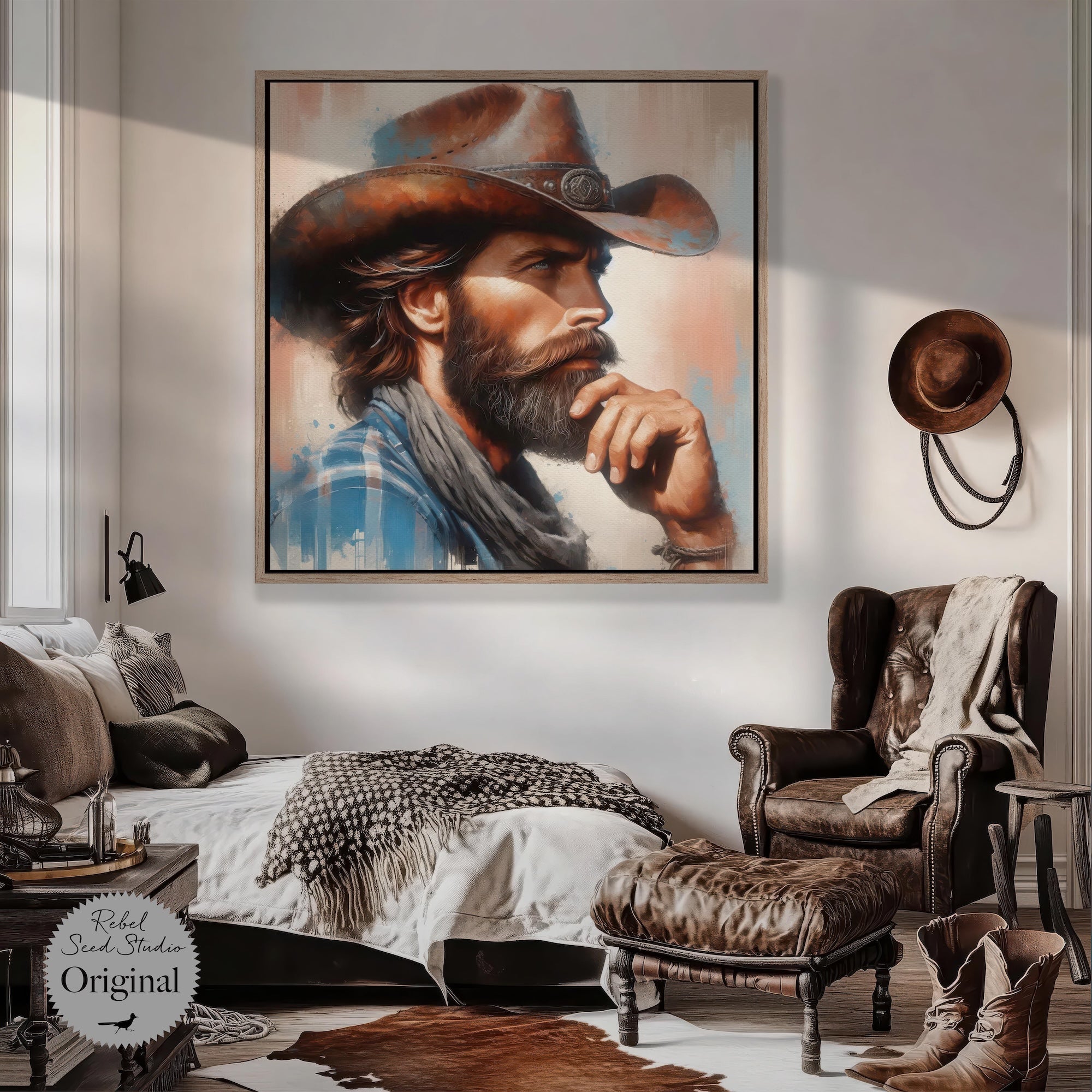 Western Range Cowboy | Black & White or Color (Art Print)