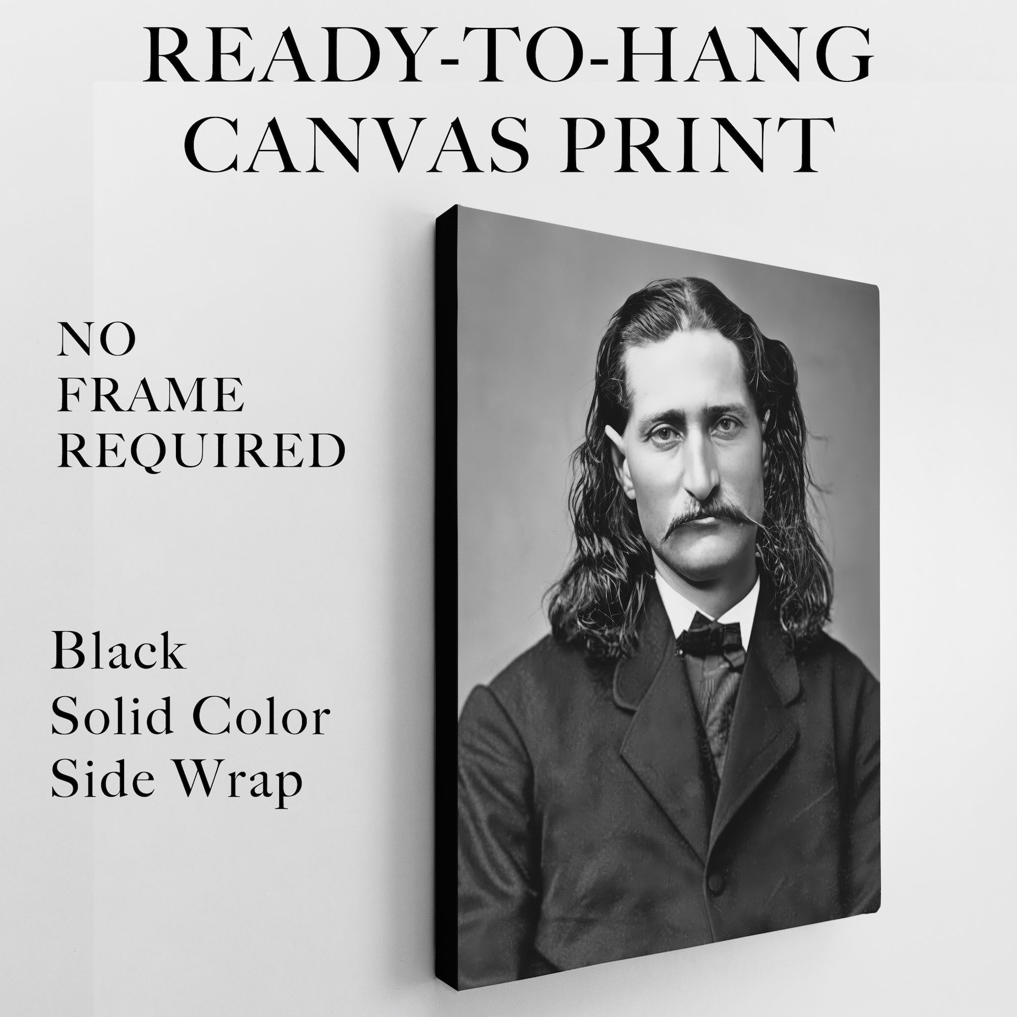 Wild Bill Hickok: Vintage Old West Black & White Frontiersman Photograph (Art Print)