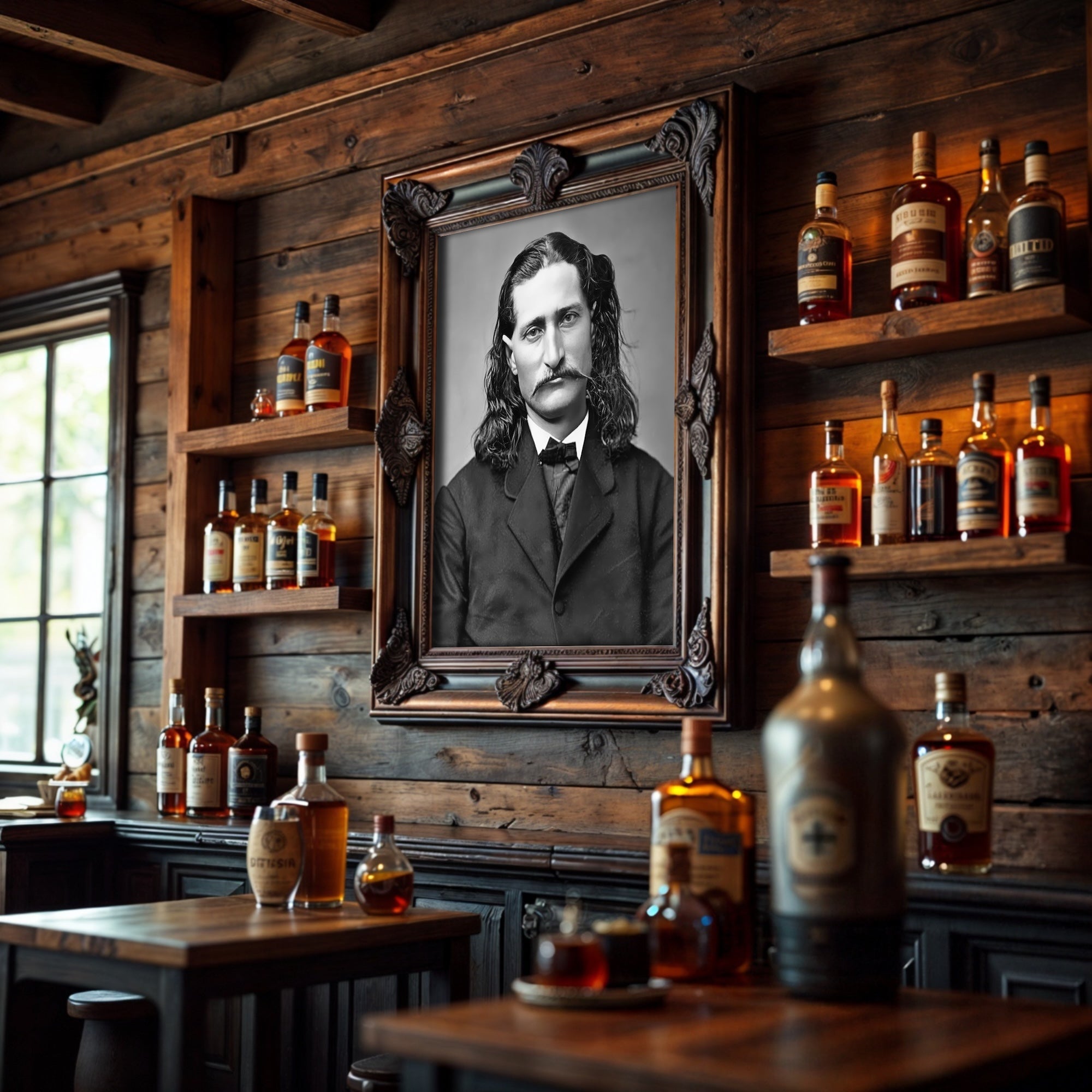 Wild Bill Hickok: Vintage Old West Black & White Frontiersman Photograph (Art Print)