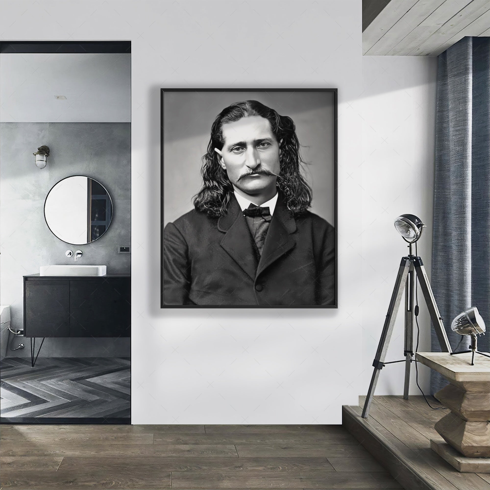 Wild Bill Hickok: Vintage Old West Black & White Frontiersman Photograph (Art Print)