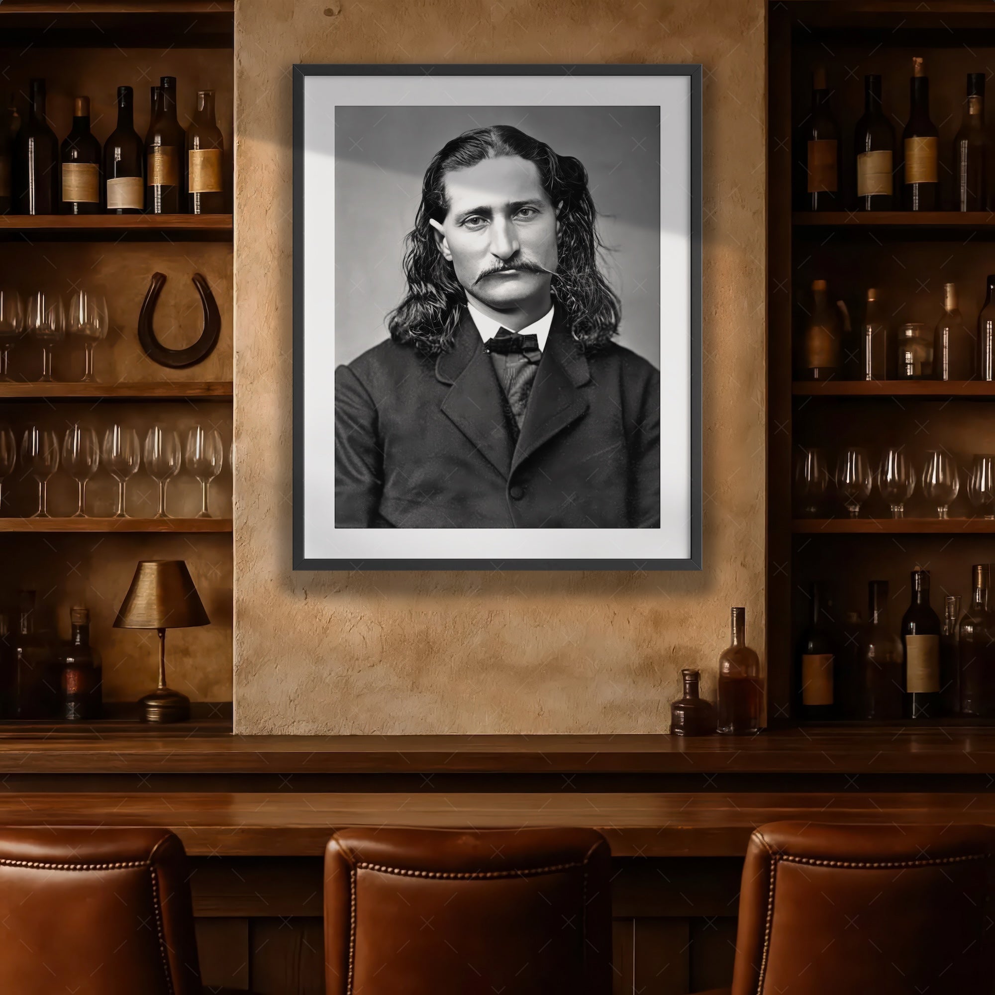 Wild Bill Hickok: Vintage Old West Black & White Frontiersman Photograph (Art Print)