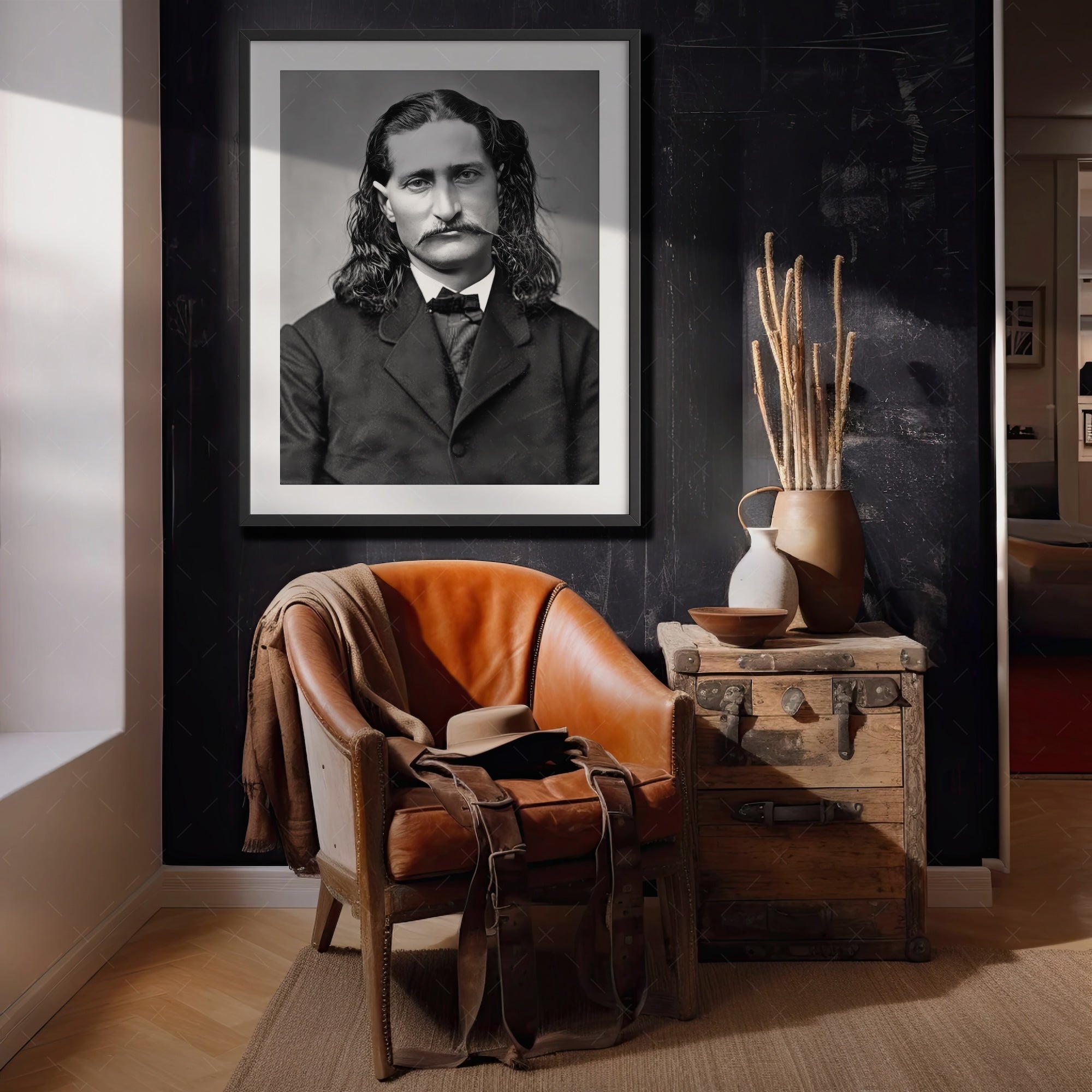 Wild Bill Hickok: Vintage Old West Black & White Frontiersman Photograph (Art Print)