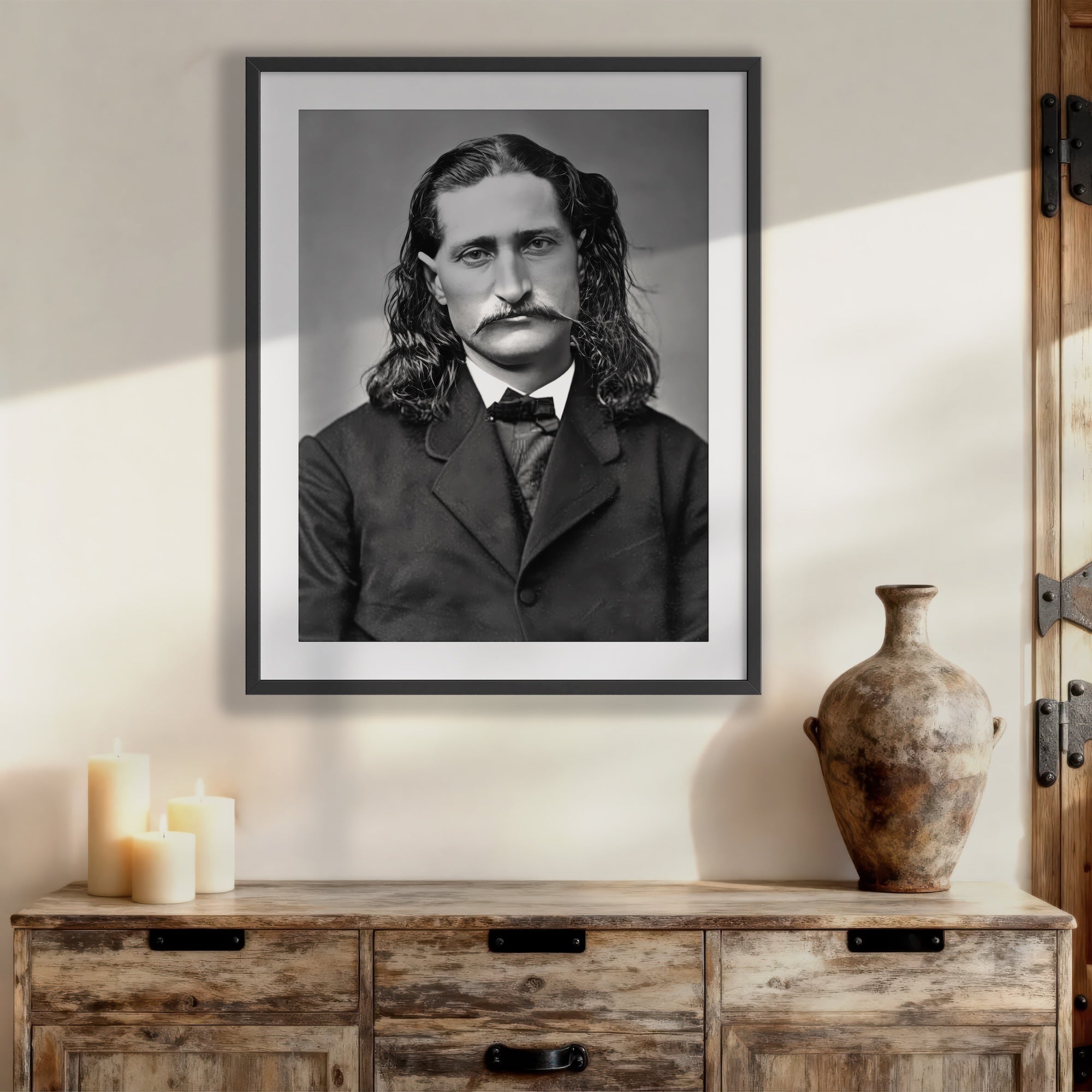 Wild Bill Hickok: Vintage Old West Black & White Frontiersman Photograph (Art Print)