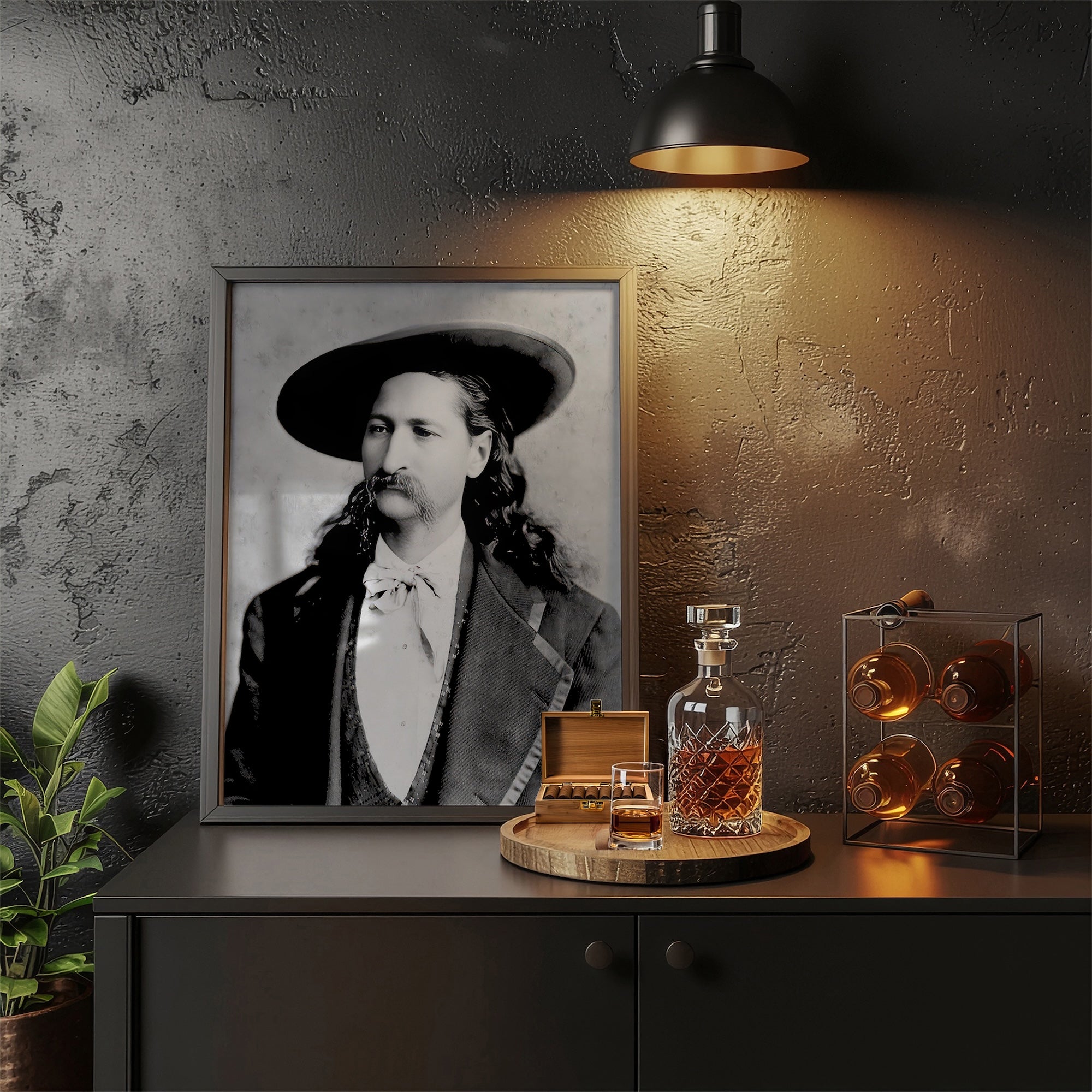 Wild Bill Hickok Portrait: Vintage Old West Black & White Frontiersman Photograph (Art Print)