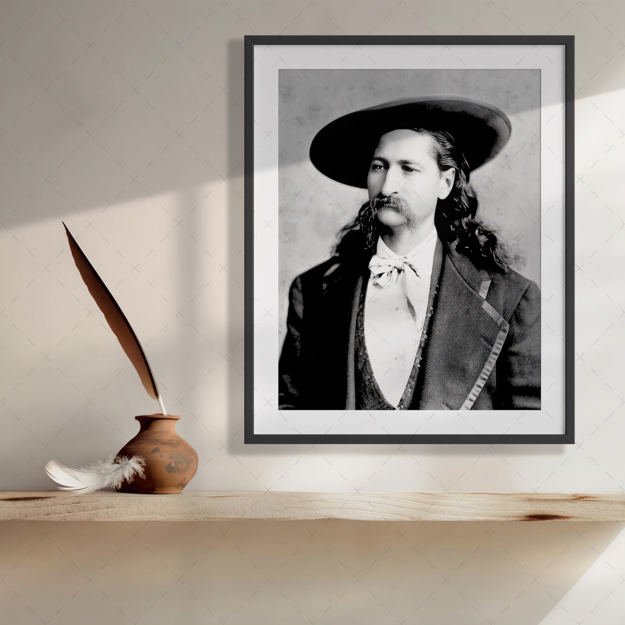 Wild Bill Hickok Portrait: Vintage Old West Black & White Frontiersman Photograph (Art Print)