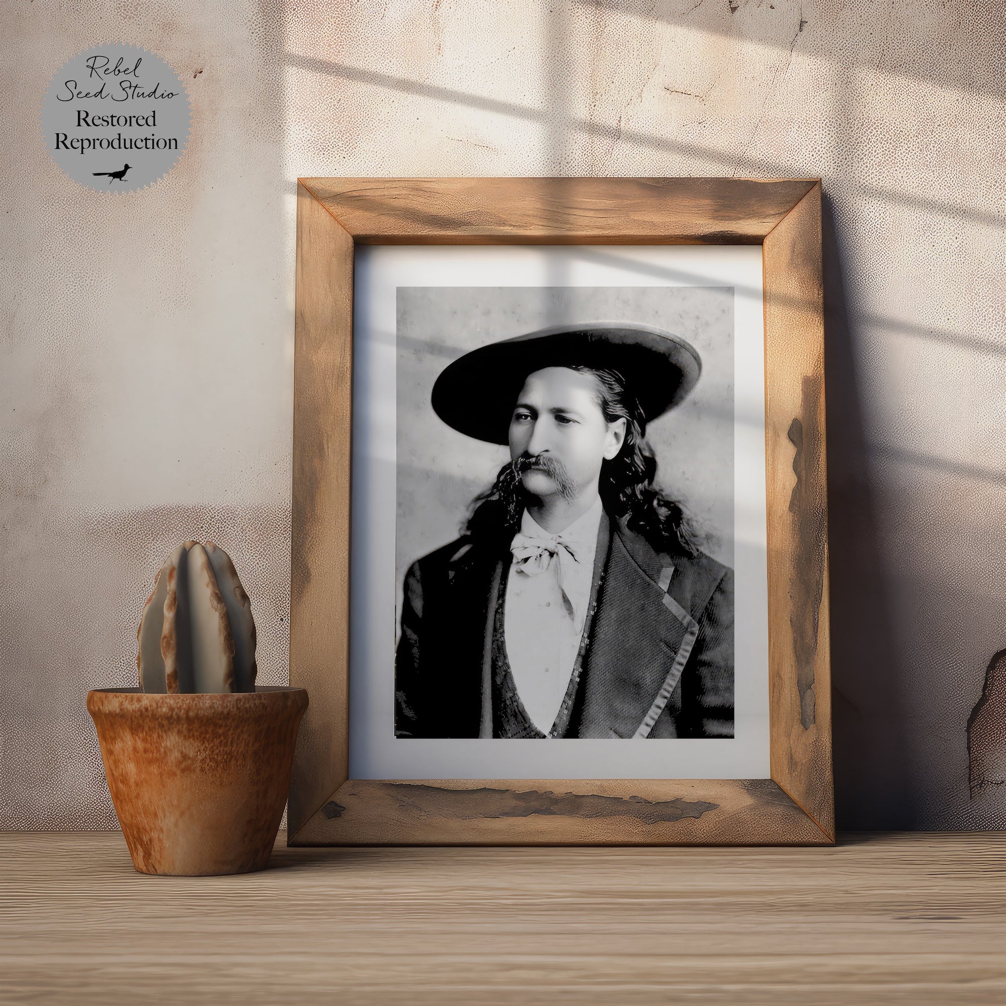 Wild Bill Hickok Portrait: Vintage Old West Black & White Frontiersman Photograph (Art Print)