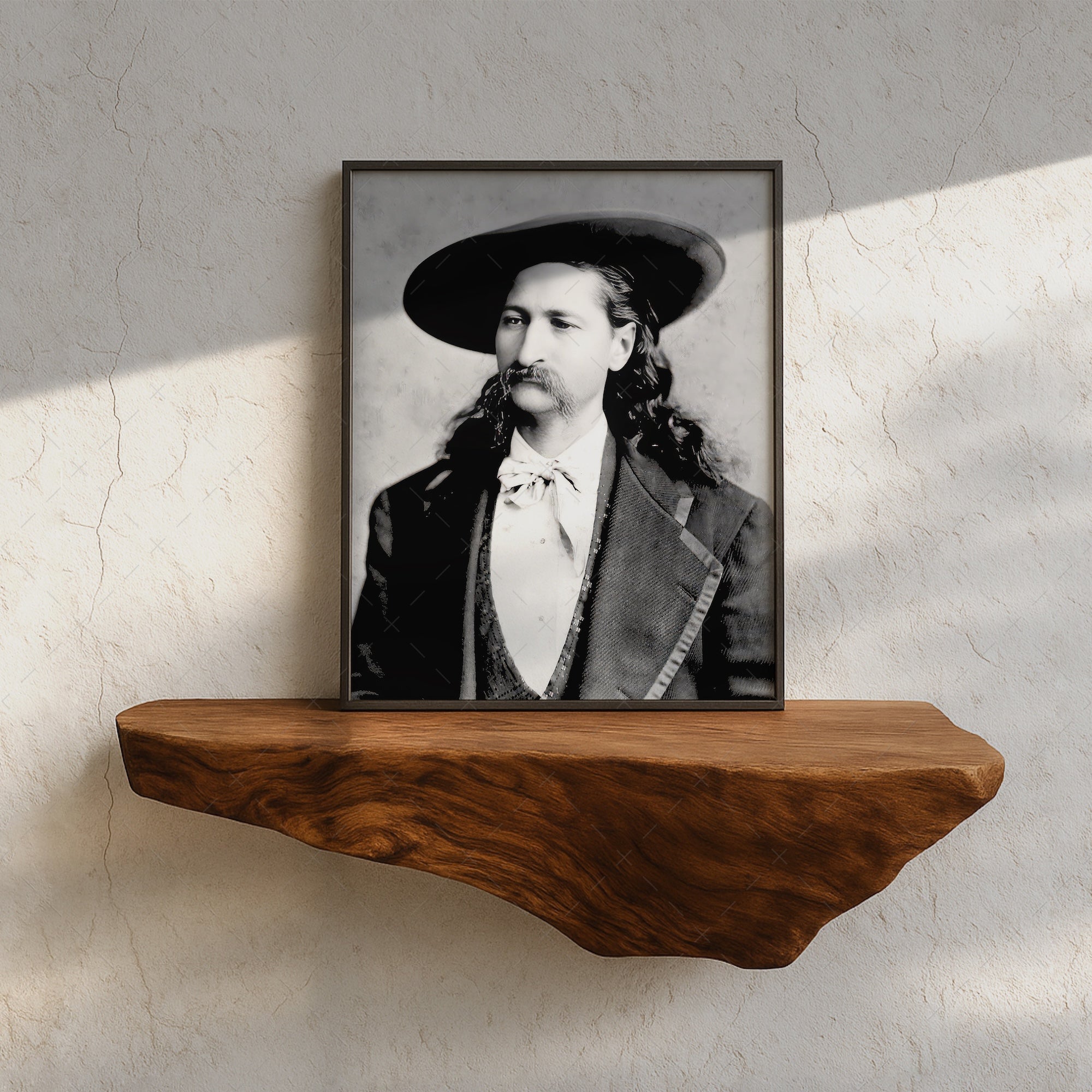 Wild Bill Hickok Portrait: Vintage Old West Black & White Frontiersman Photograph (Art Print)
