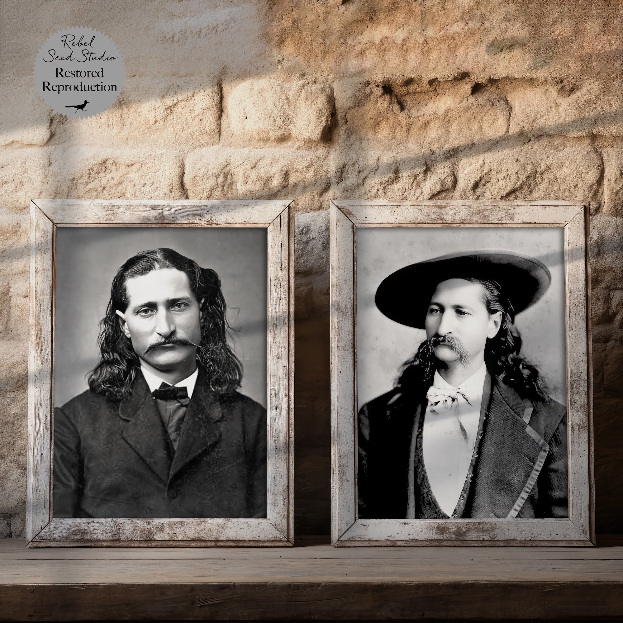 Wild Bill Hickok Portrait Bundle: Vintage Old West Black & White Photography Set (Ready-to-Hang Canvas or Ready-to-Frame Fine Art Poster Prints)