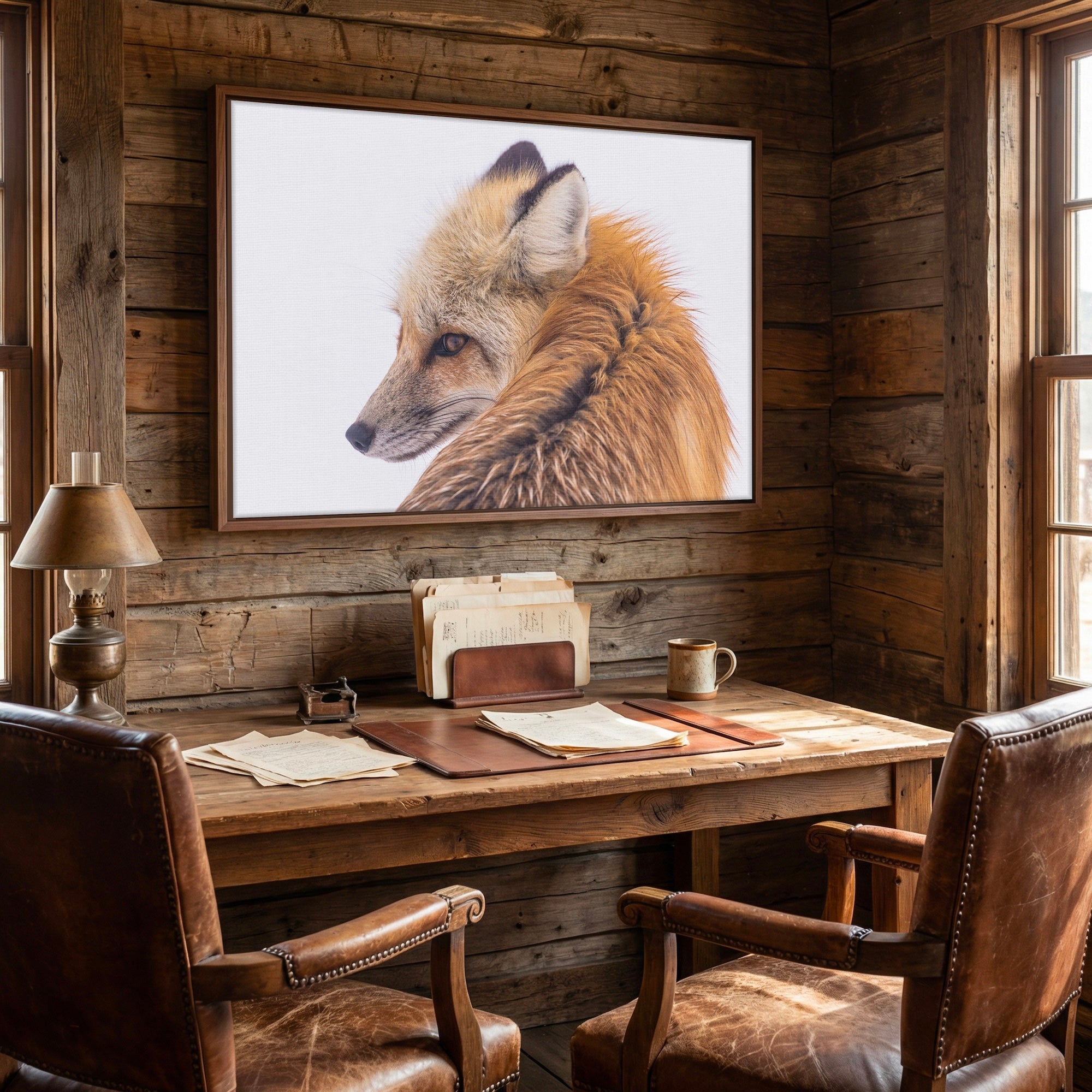 Fox in the Winter Snow: Wildlife Photograph - Western Art Print
