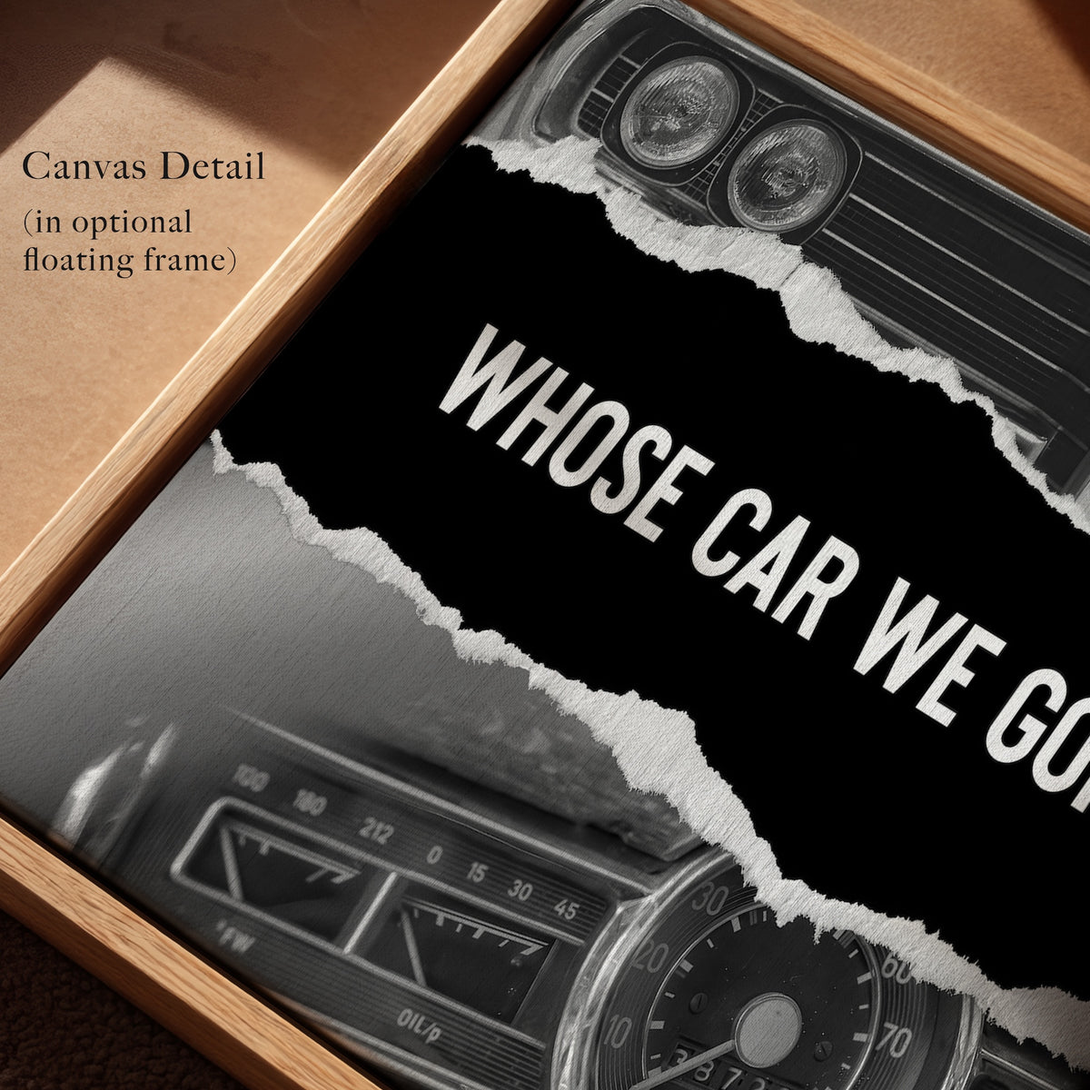 The Town Movie Quote: Whose Car We Gonna Take - Retro Black & White Photo Art Print